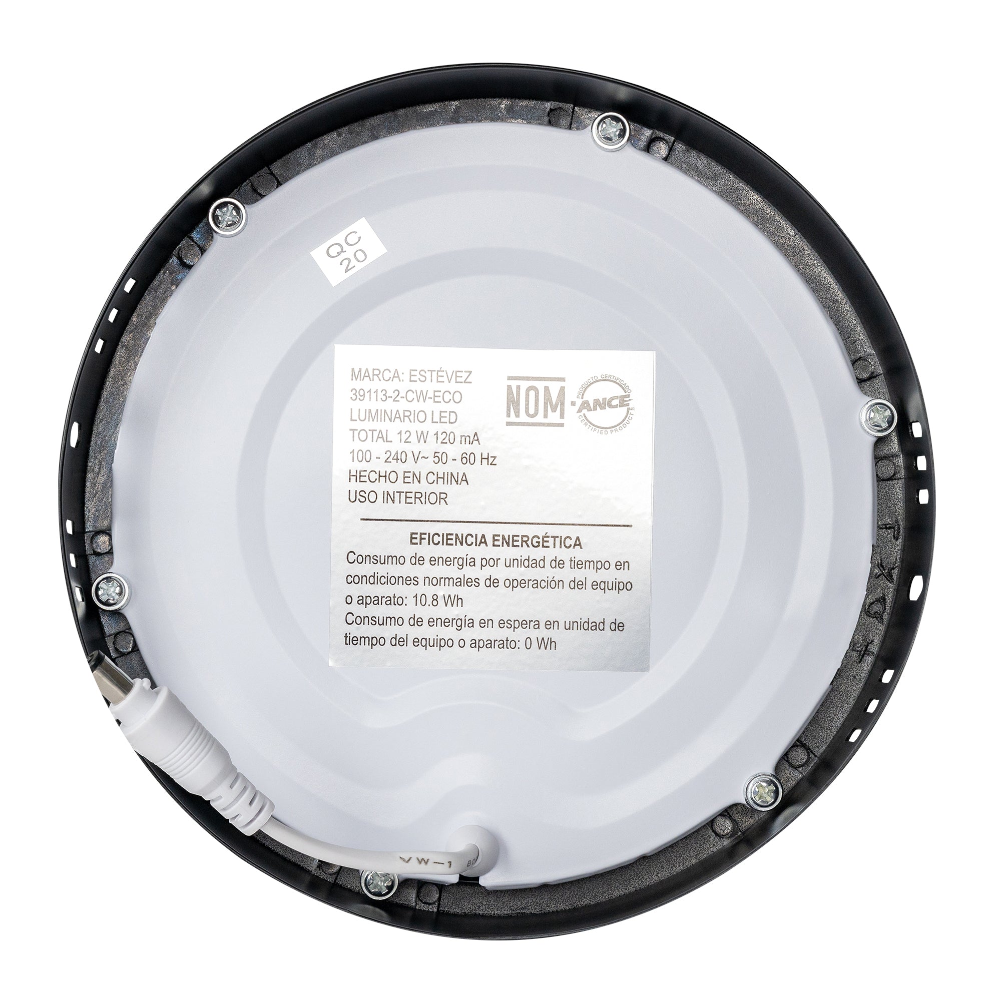 Estevez Luminario De Sobreponer Drum Eco Ø160 Mm Led 12W, Modelo 39113-0-WW-ECO