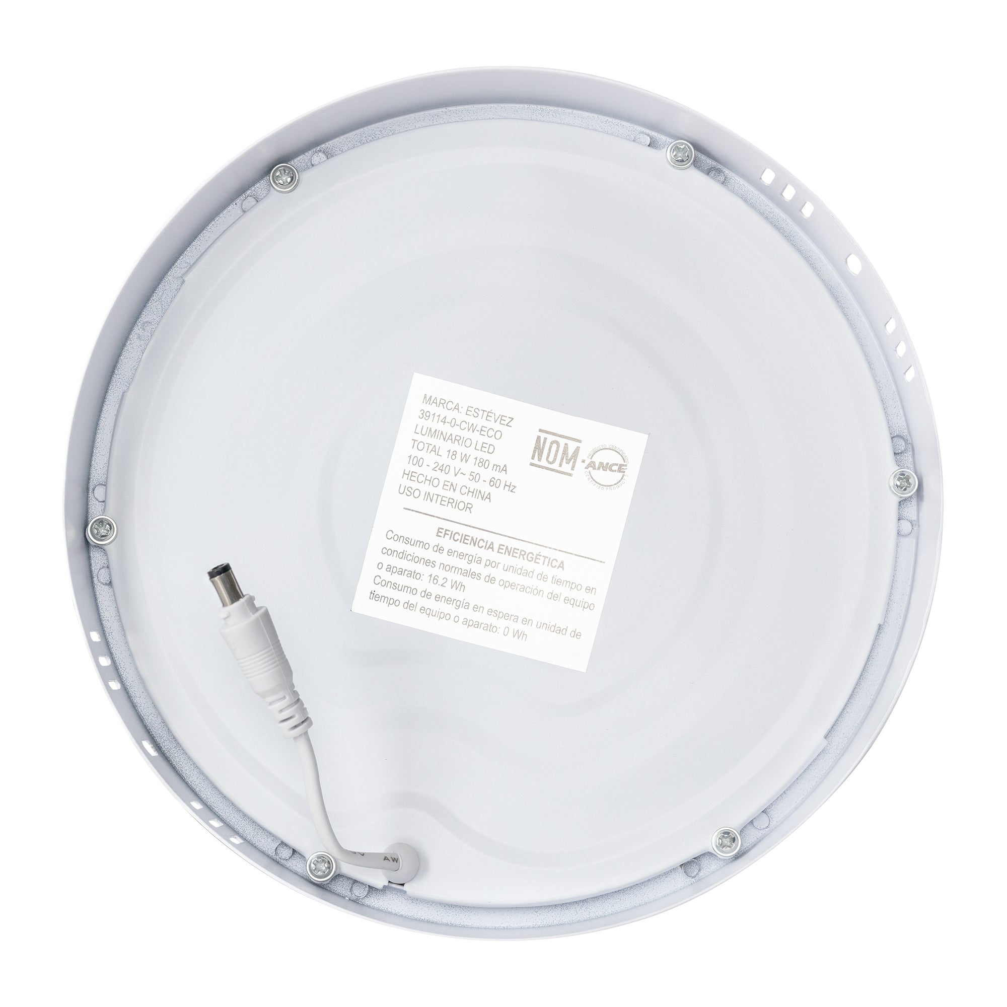 Estevez Luminario De Sobreponer Drum Eco Ø205 Mm Led 18W, Modelo 39114