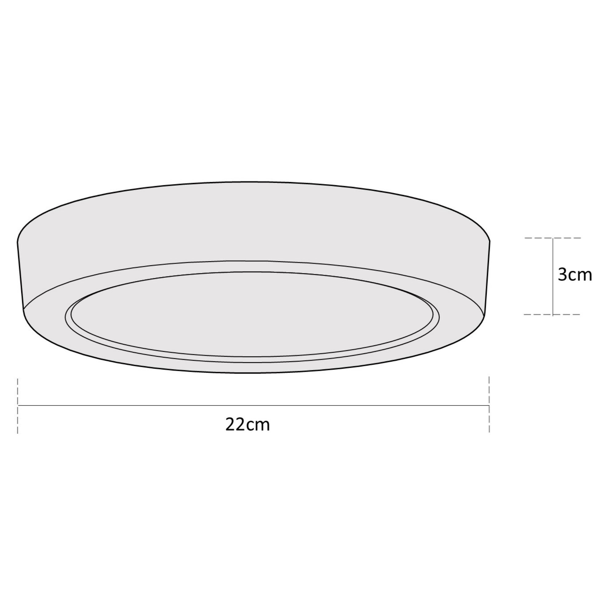 Estevez Luminario De Sobreponer Drum CCT Ø205 Mm Led 18W Con Cambio De Temperatura, Modelo 39114-0-CCT