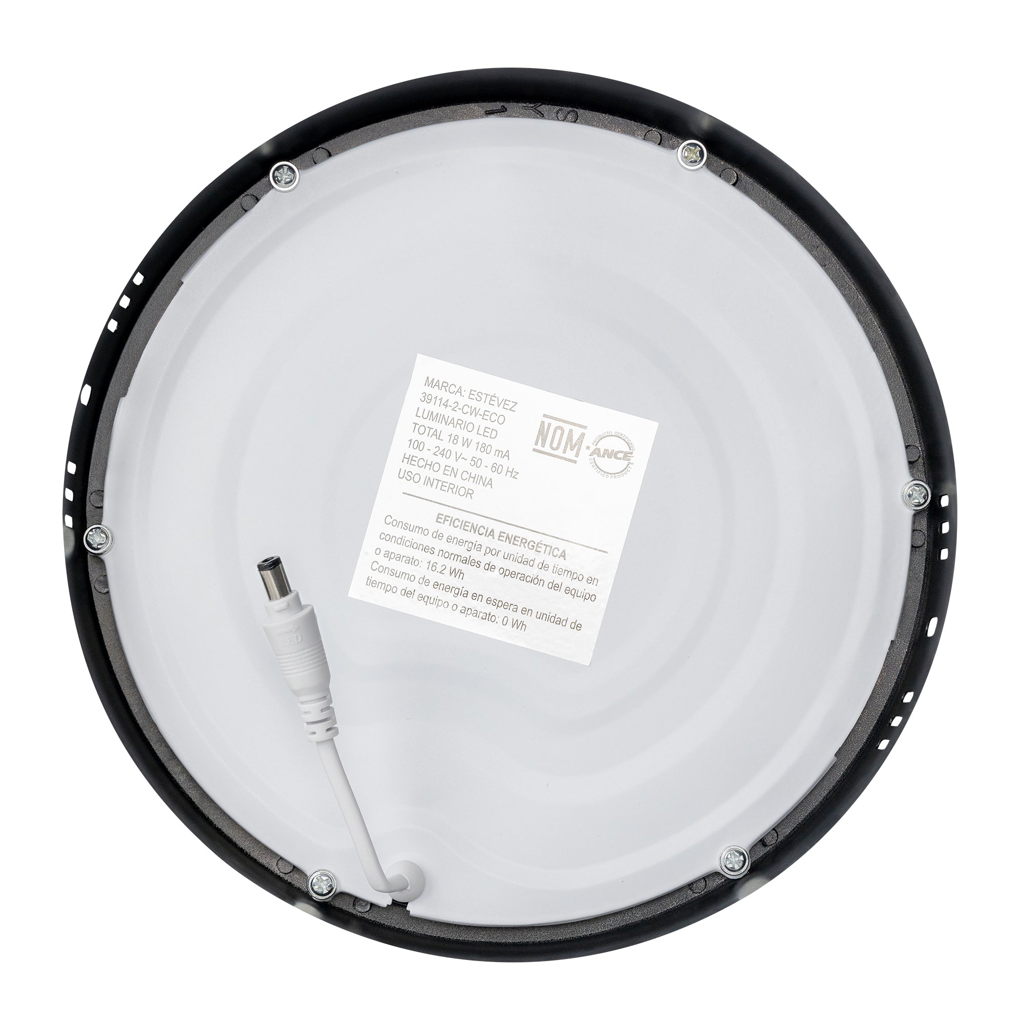 Estevez Luminario De Sobreponer Drum Eco Ø205 Mm Led 18W, Modelo 39114