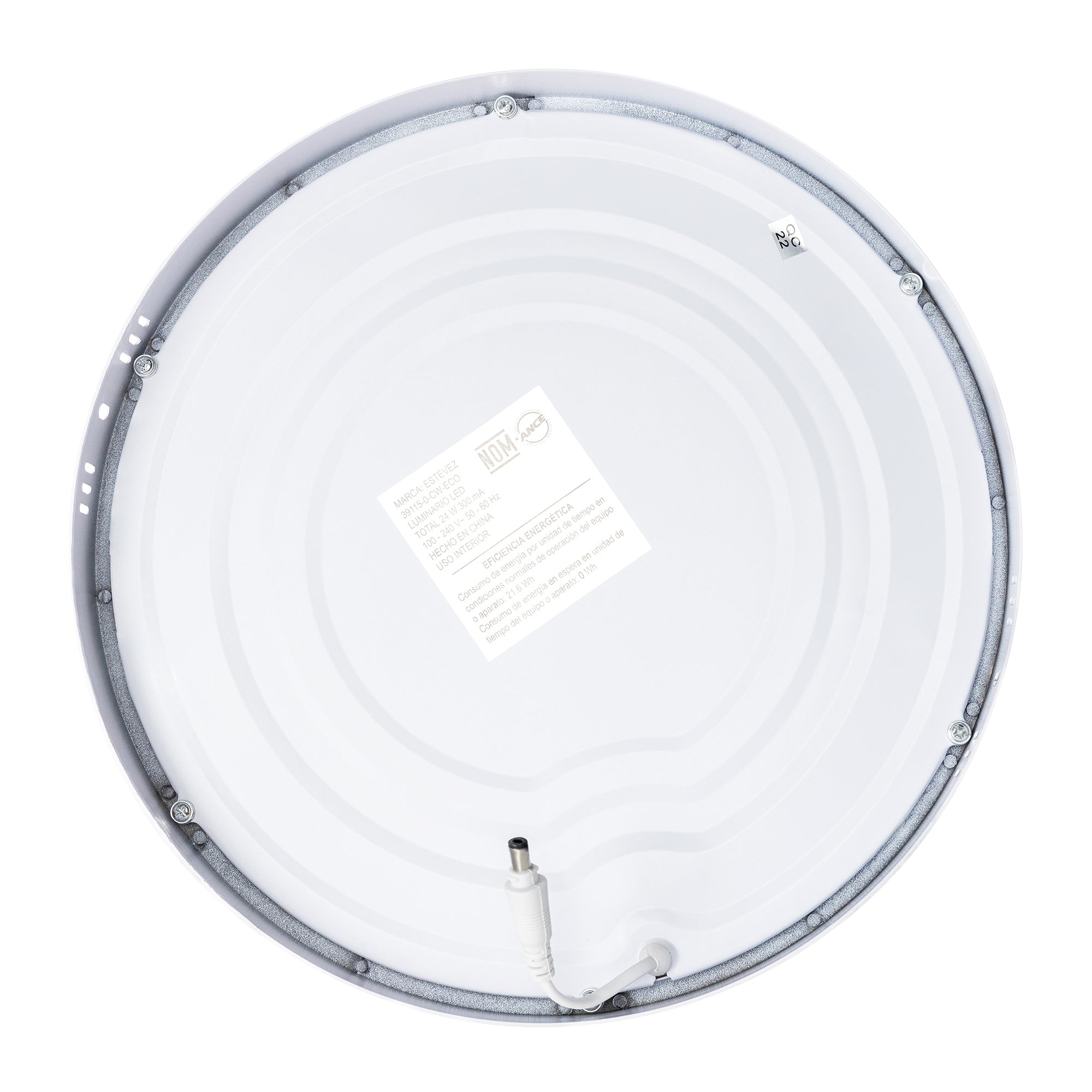 Estevez Luminario De Sobreponer Drum Eco Ø280 Mm Led 24W, Modelo 39115-0-WW-ECO