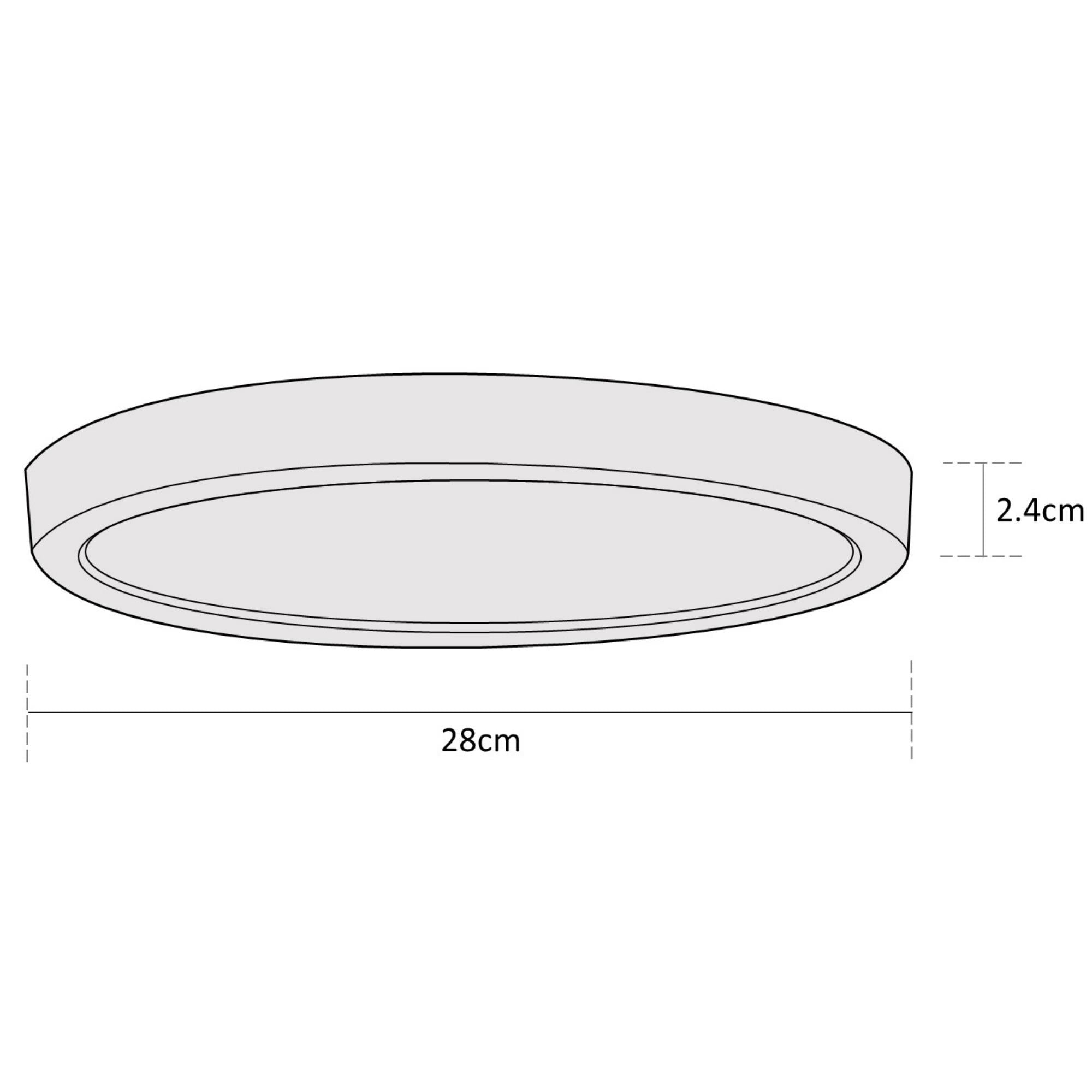 Estevez Luminario De Sobreponer Drum Eco Ø280 Mm Led 24W, Modelo 39115-0-WW-ECO
