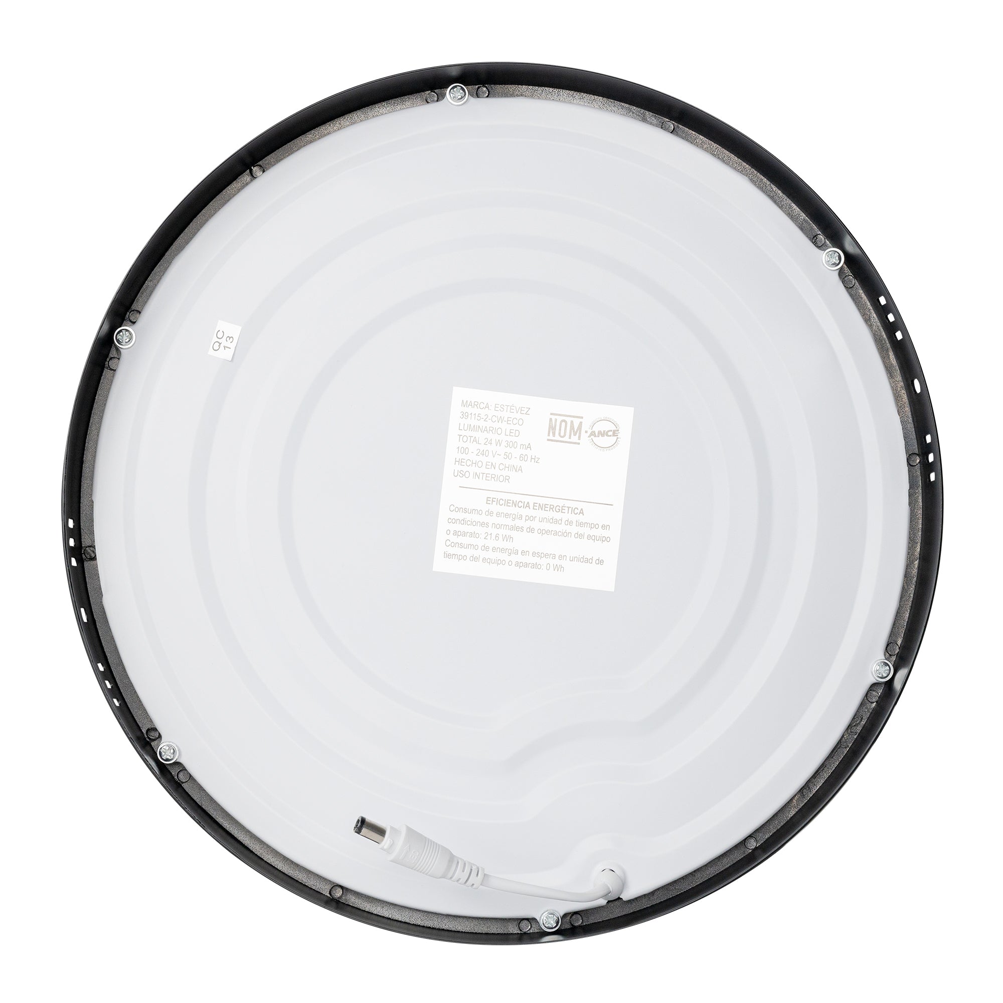 Estevez Luminario De Sobreponer Drum Eco Ø280 Mm Led 24W, Modelo 39115-0-WW-ECO