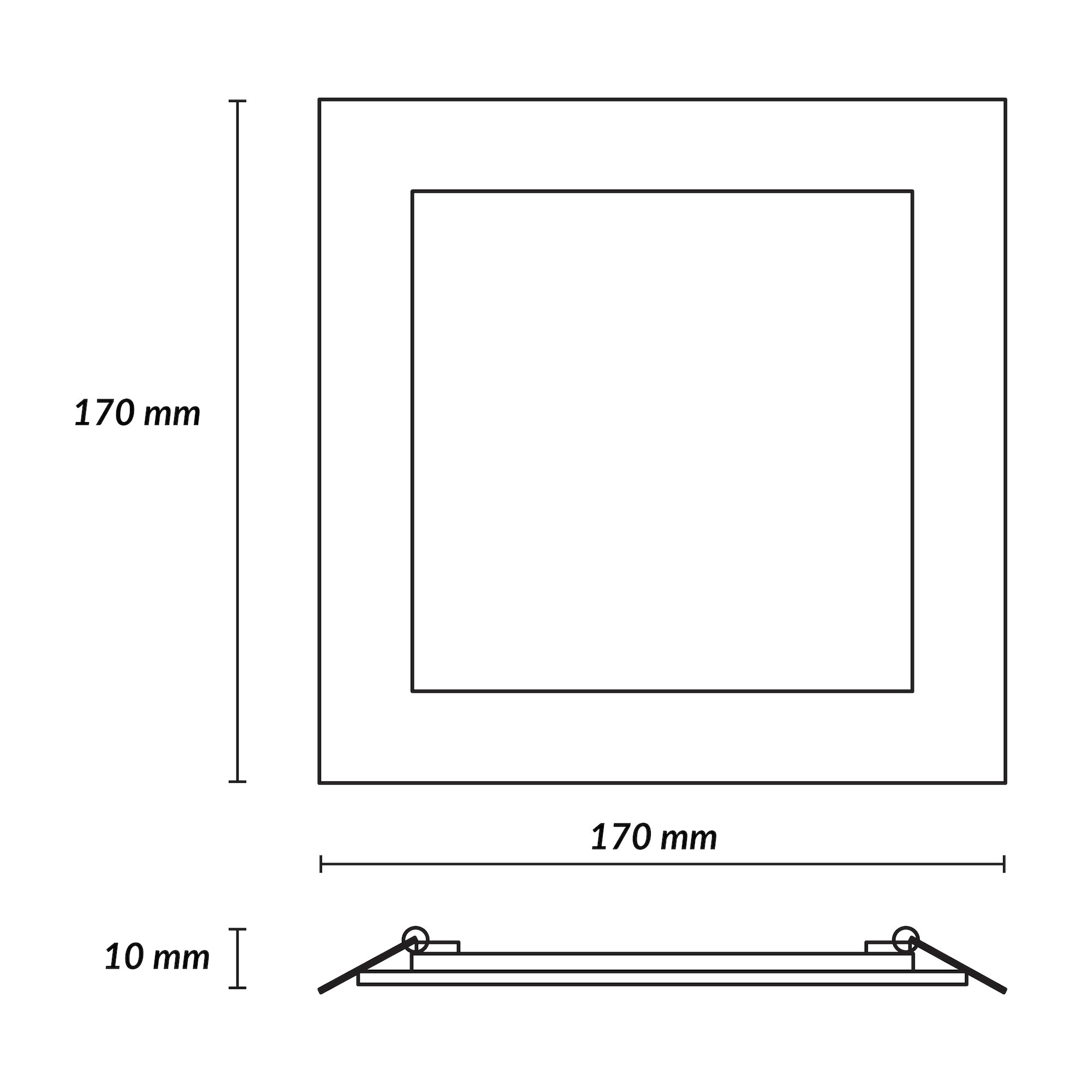 Estevez Luminaria LED Flat Square Eco 12W 3000K/6500K Empotrable 170×170 mm IP20, Modelo 39153-0-WW-ECO