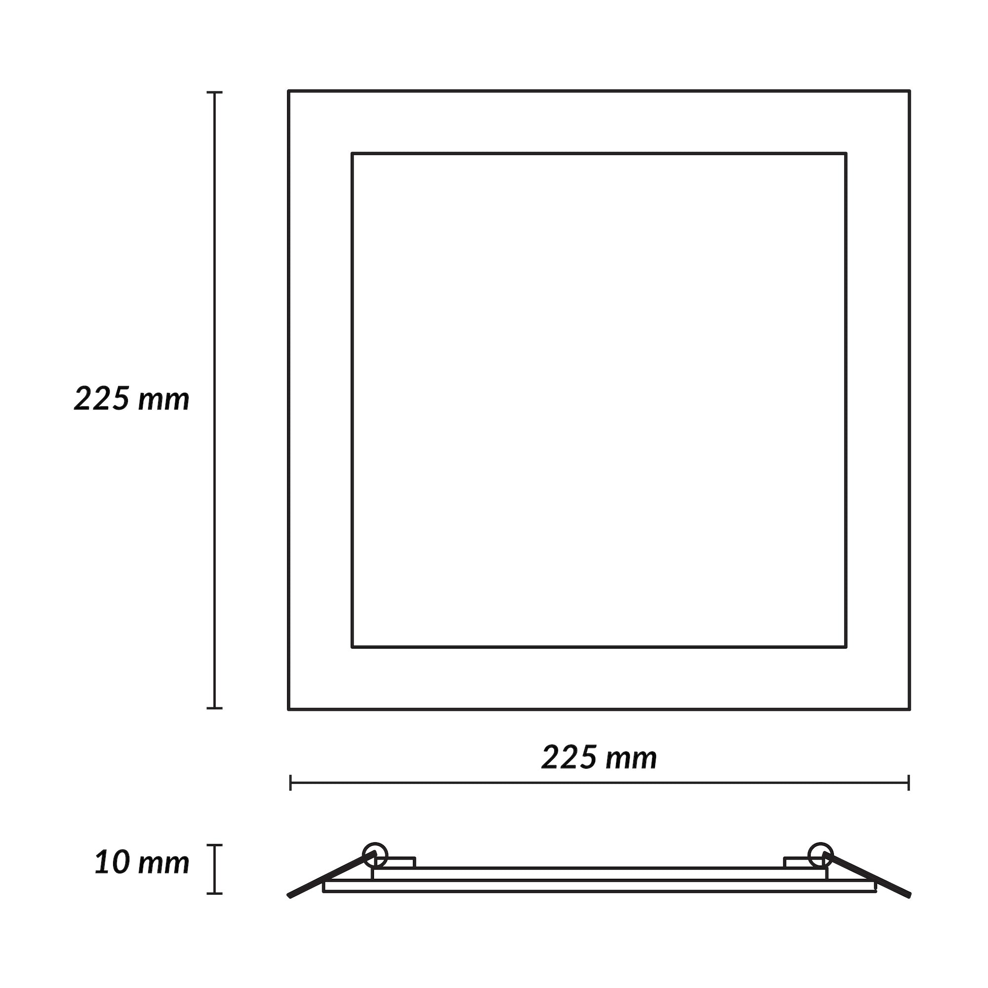Estevez Luminaria LED Flat Square Eco 18W Empotrable 225×225 mm IP20, Modelo 39154-0-WW-ECO
