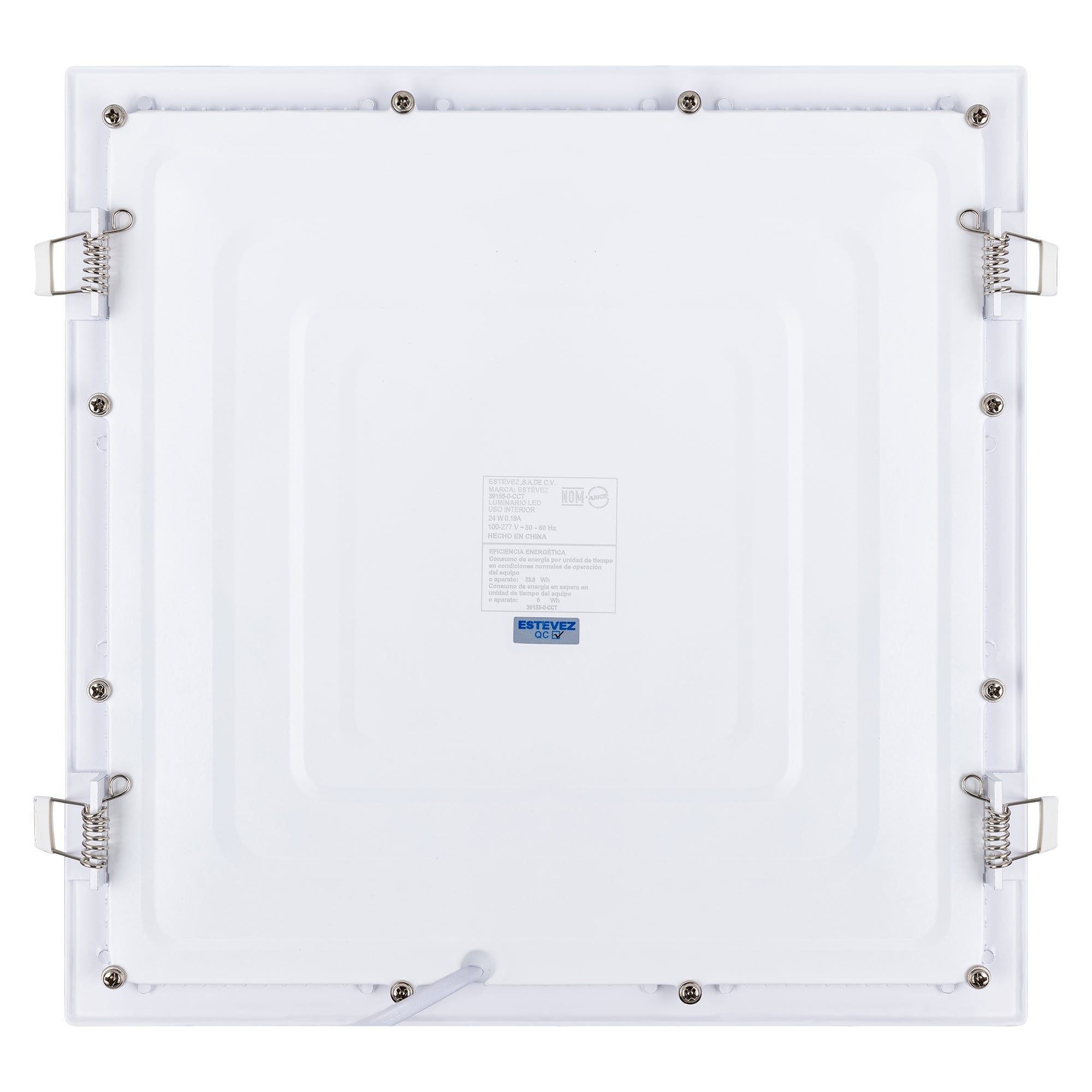 Estevez Luminaria LED Flat Square CCT Empotrable Blanco 12W, 18W, 24W y 36W con Selector de Color, Modelo 39153-0-CCT
