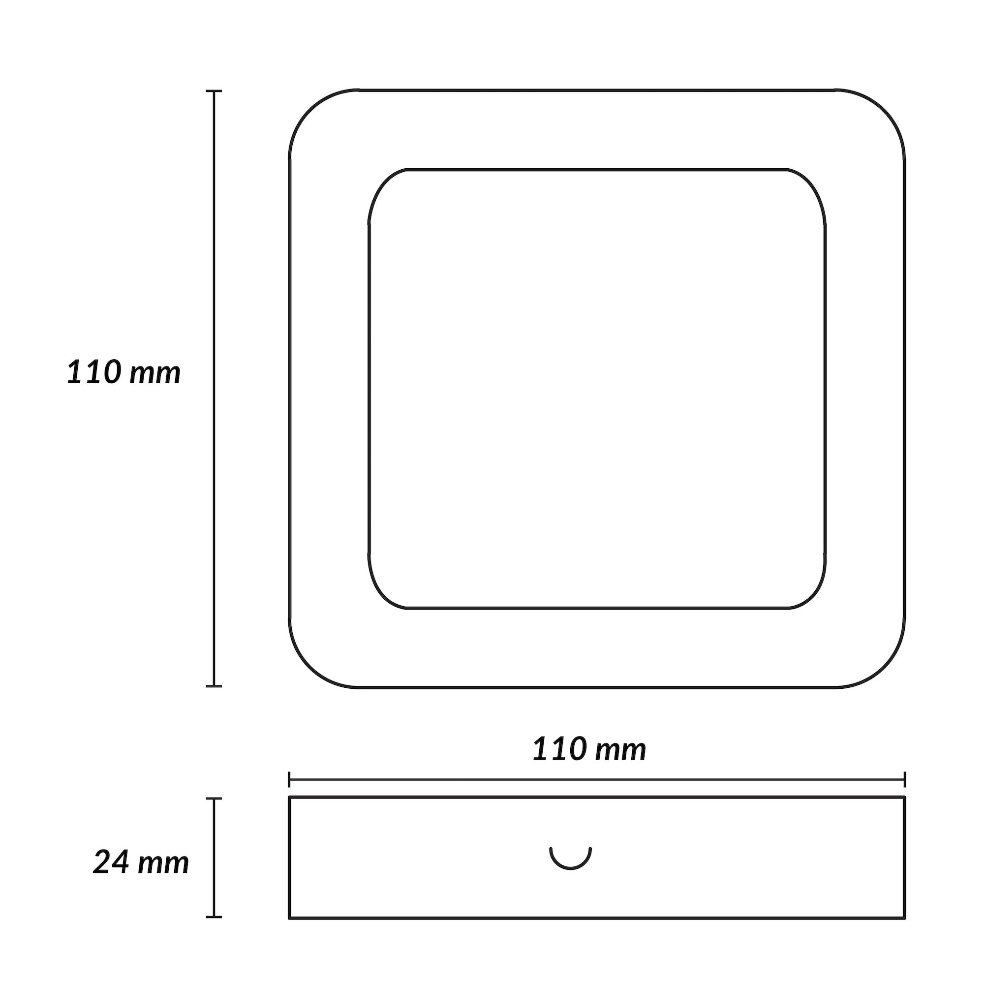 Estevez Luminario De Sobreponer Drum Square Eco 110×110 LED 6W, Modelo 39162