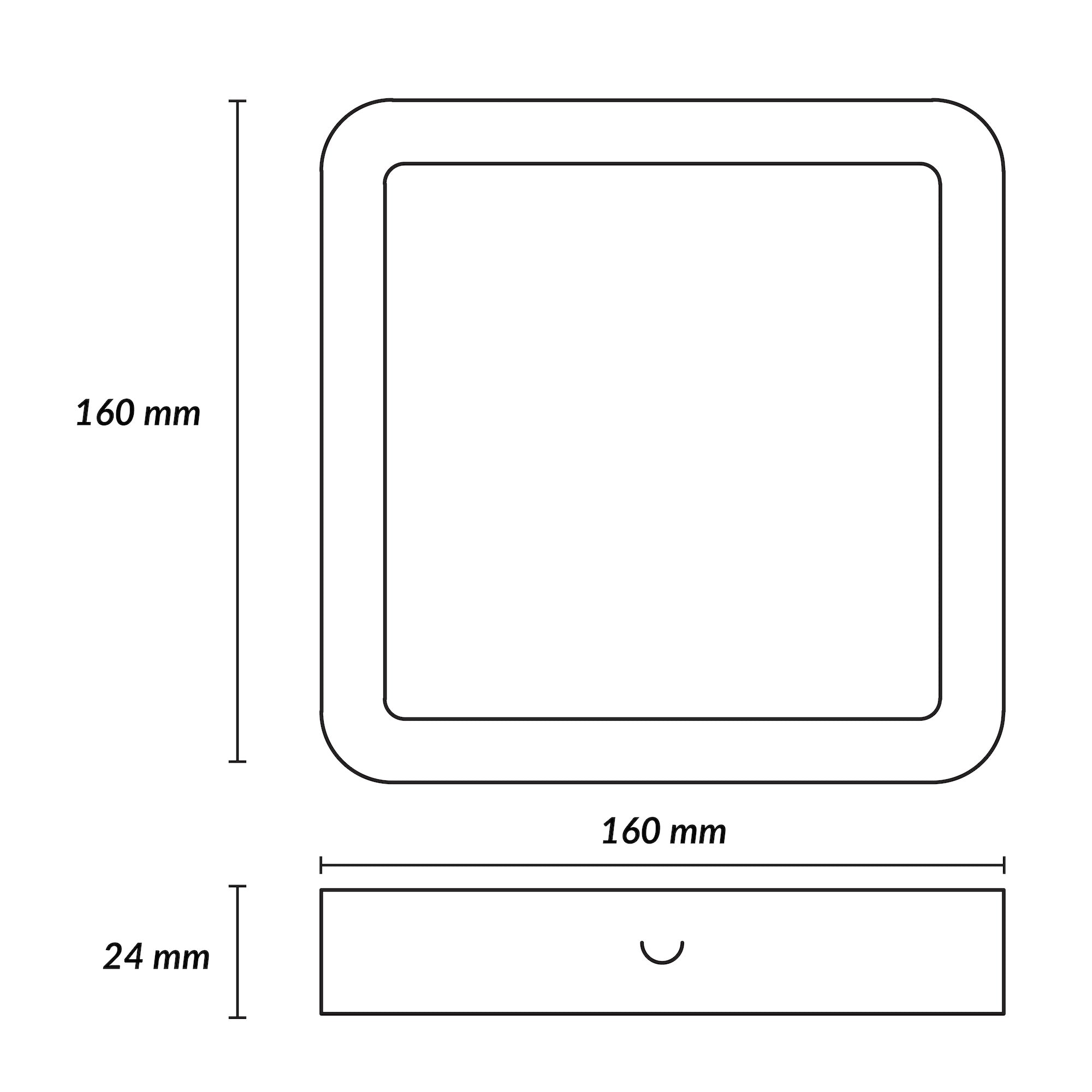 Estevez Luminario De Sobreponer Drum Square Eco 160×160 Mm LED 12W, Modelo 39163