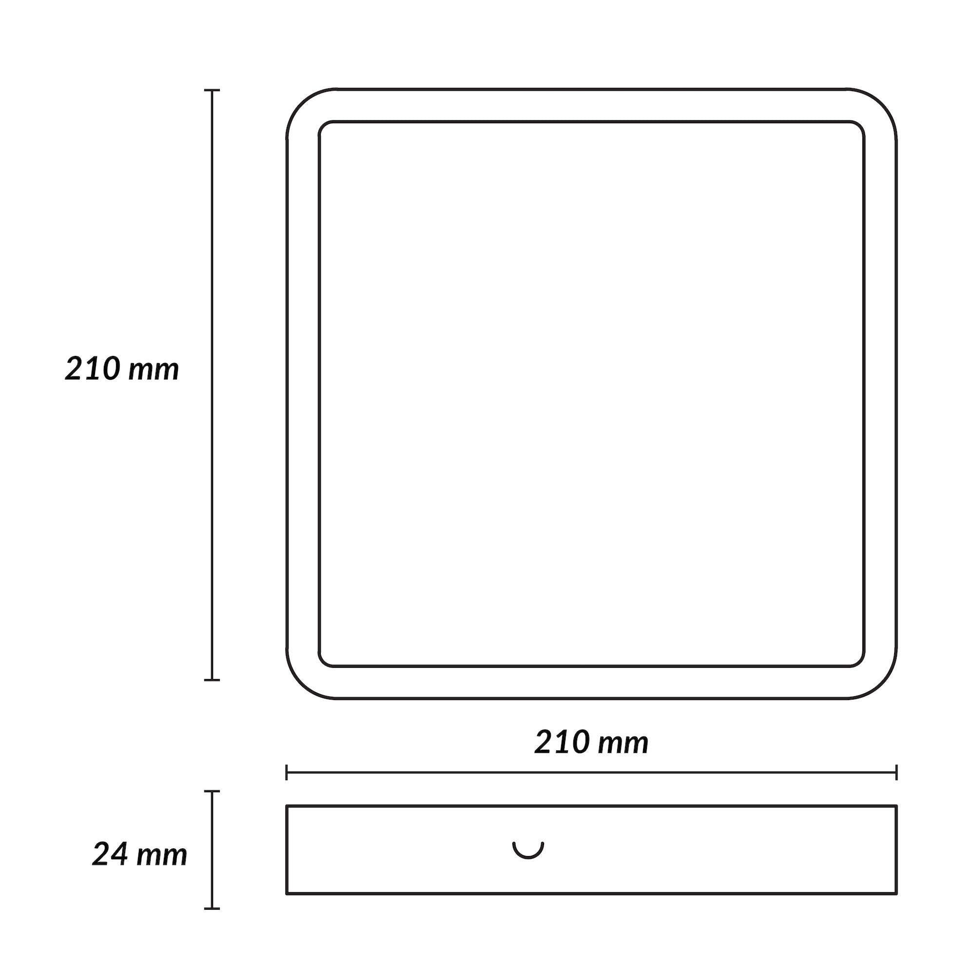 Estevez Luminario De Sobreponer Drum Square Eco 210×210 LED 18W, Modelo 39164