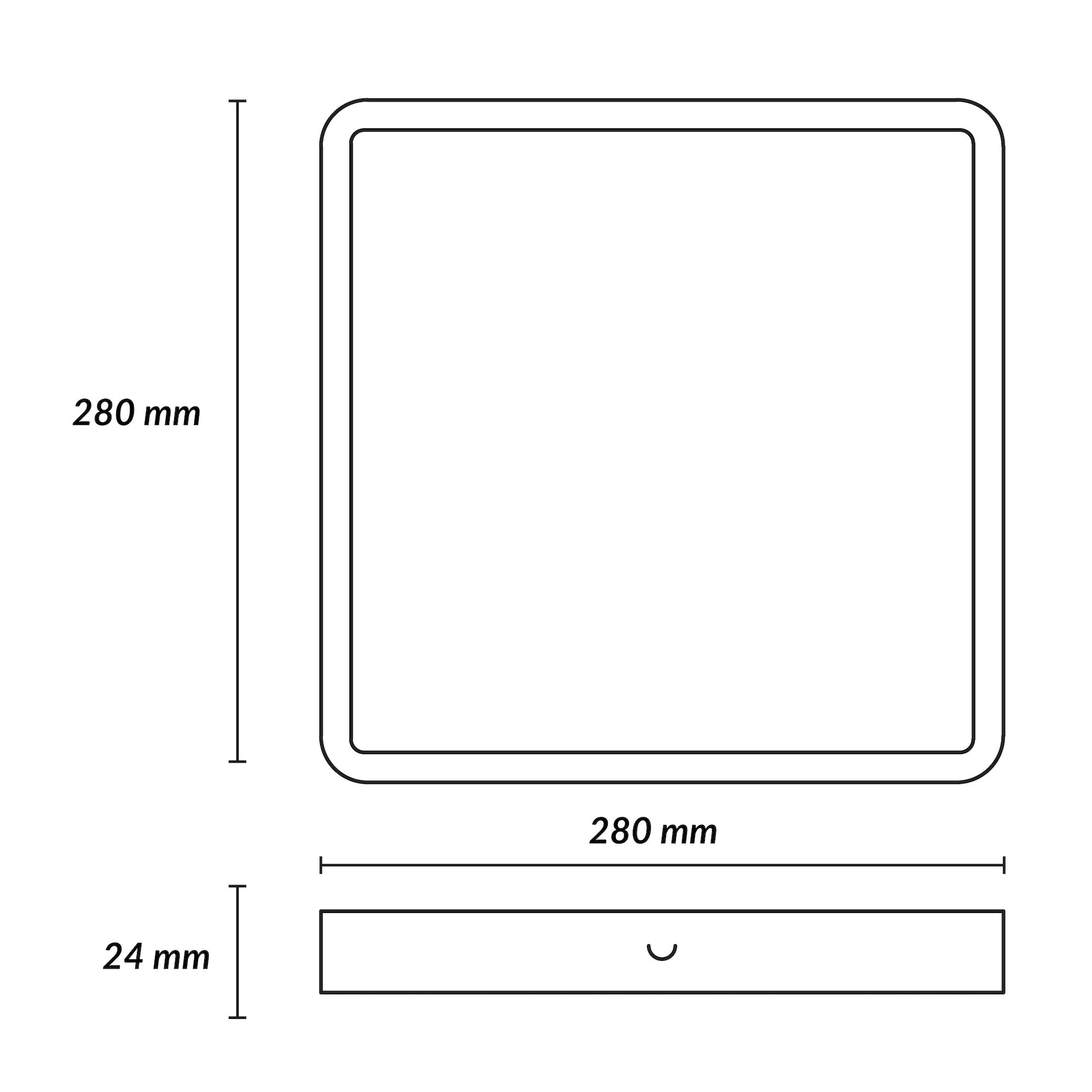 Estevez Luminario De Sobreponer Drum Square Eco 280×280 LED24W, Modelo 39165