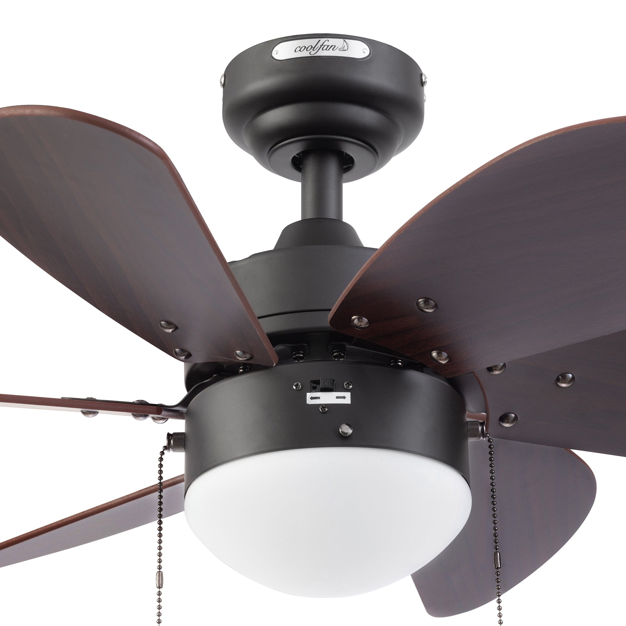 Coolfan Ventilador de Techo con Luz de 30'' con 6 Aspas y Control de Cadena para Exterior, Modelo Tramontana