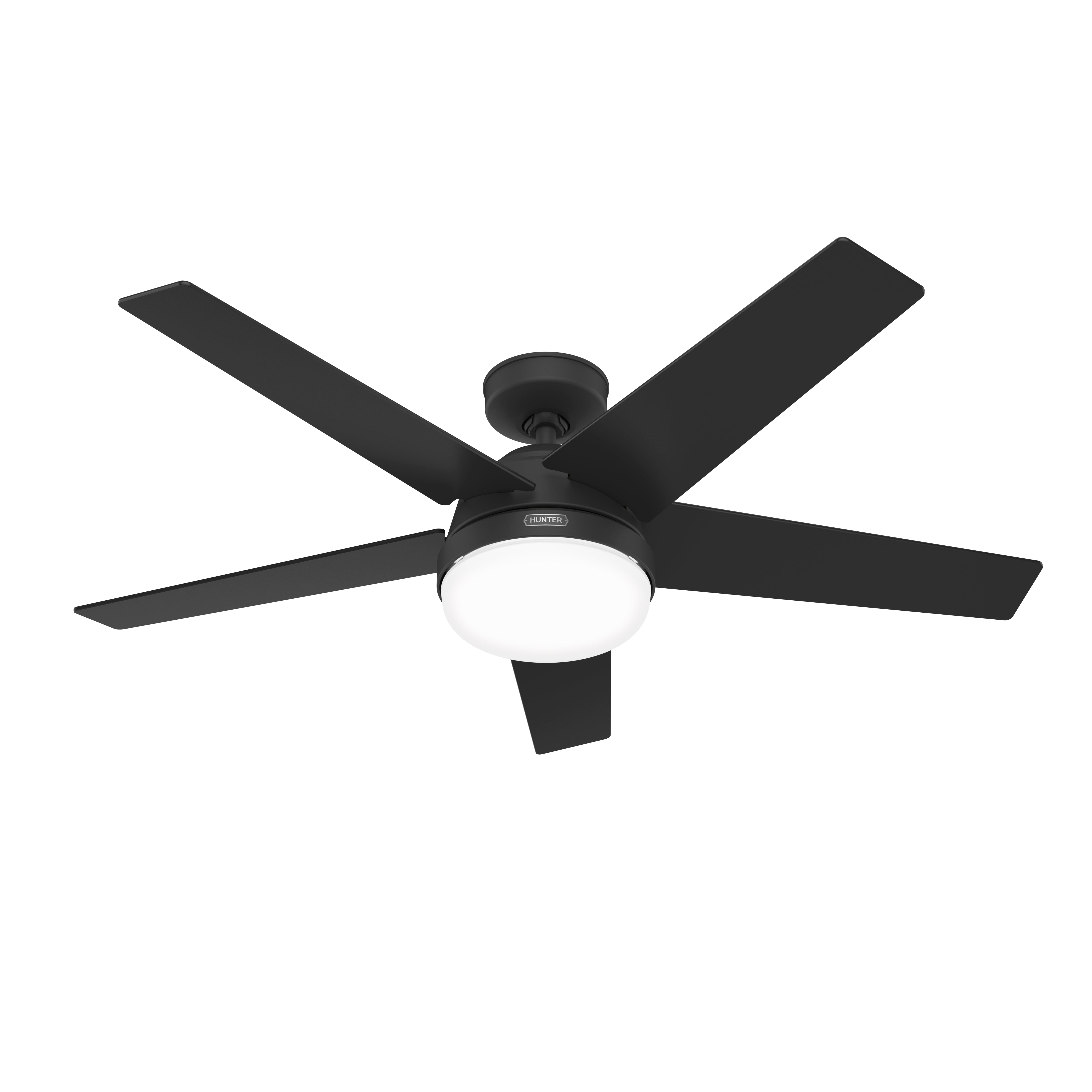 Hunter Ventilador de Techo 52" con Luz y 5 Aspas Reversibles con Control Remoto, Modelo Rivershore 51609