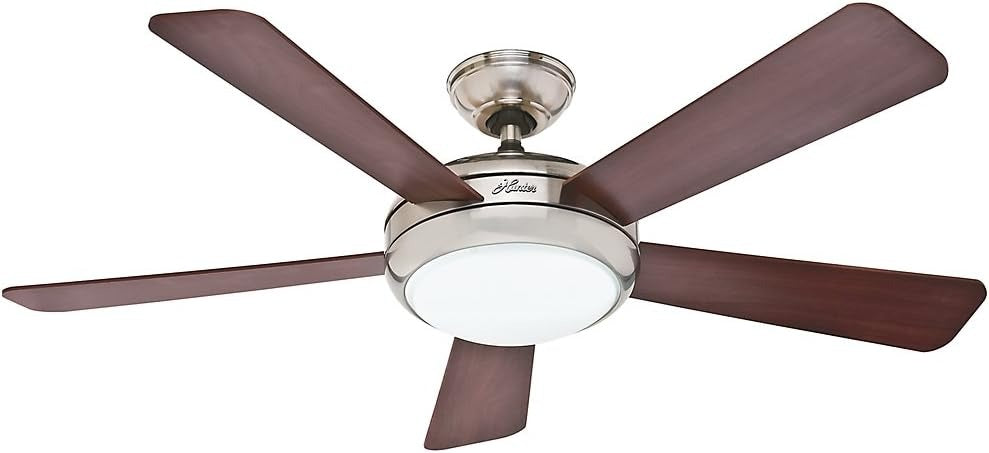 Hunter Ventilador de Techo con Luz de 52" con 5 Aspas Reversibles con Control Remoto, Modelo Palermo 59052