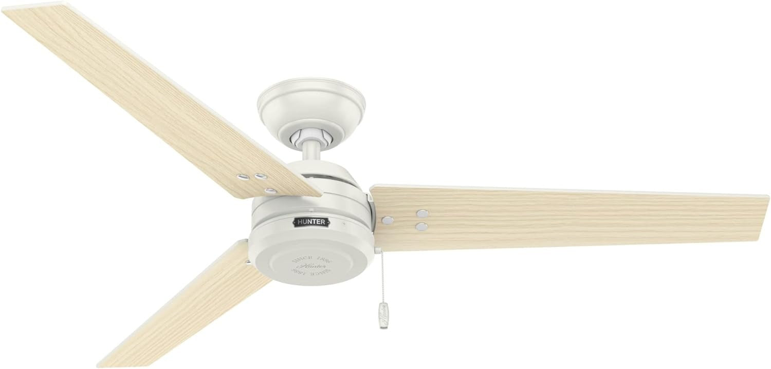 Hunter Ventilador de Techo de 52" con 3 Aspas Reversibles con Control de Cadena Apto para Exterior, Modelo Cassius 59263