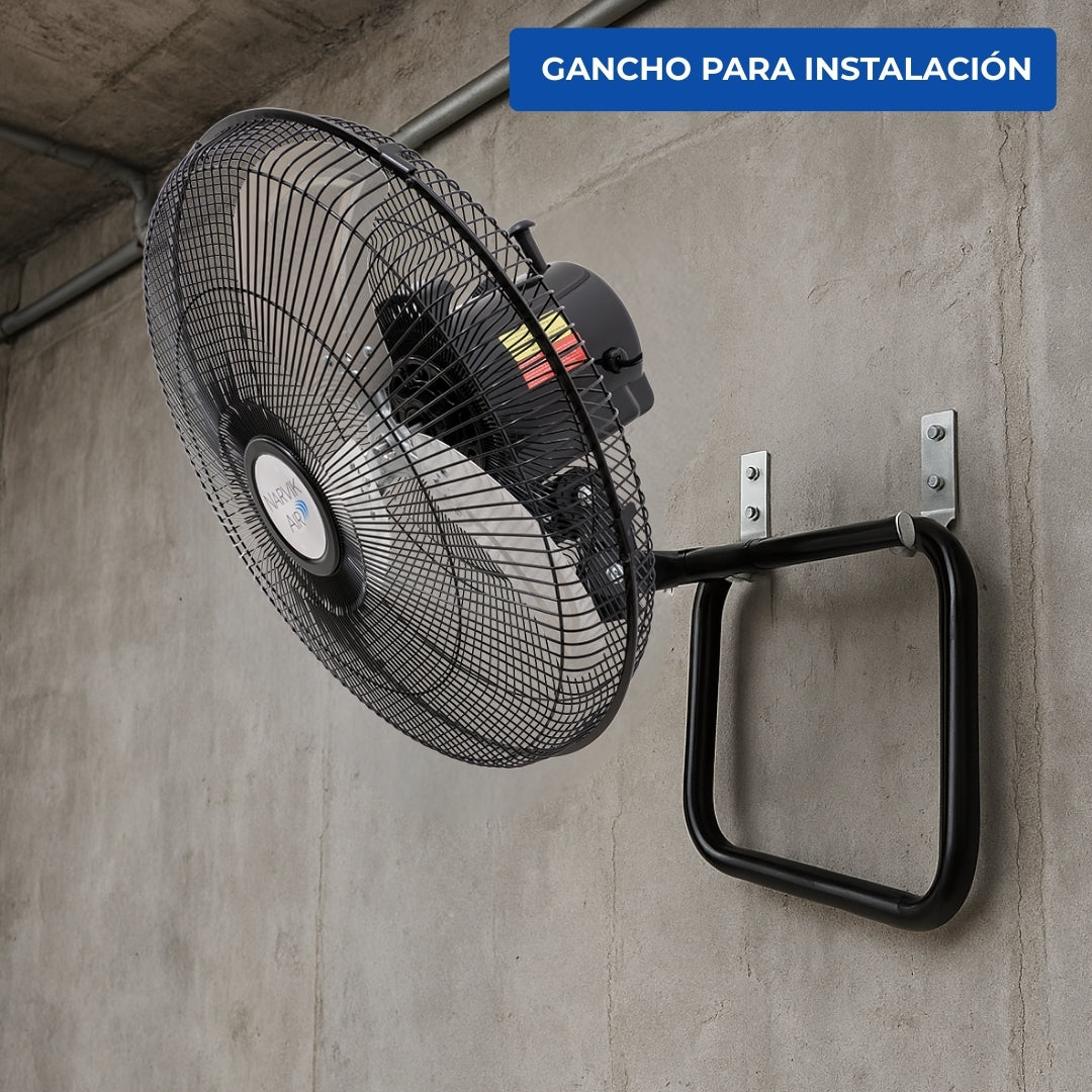 Narvik Ventilador de 16" Industrial 2 en 1: Piso y Pared Oscilatorio 55W con Aspas de Aluminio, Modelo NA1016 / NA-OF16