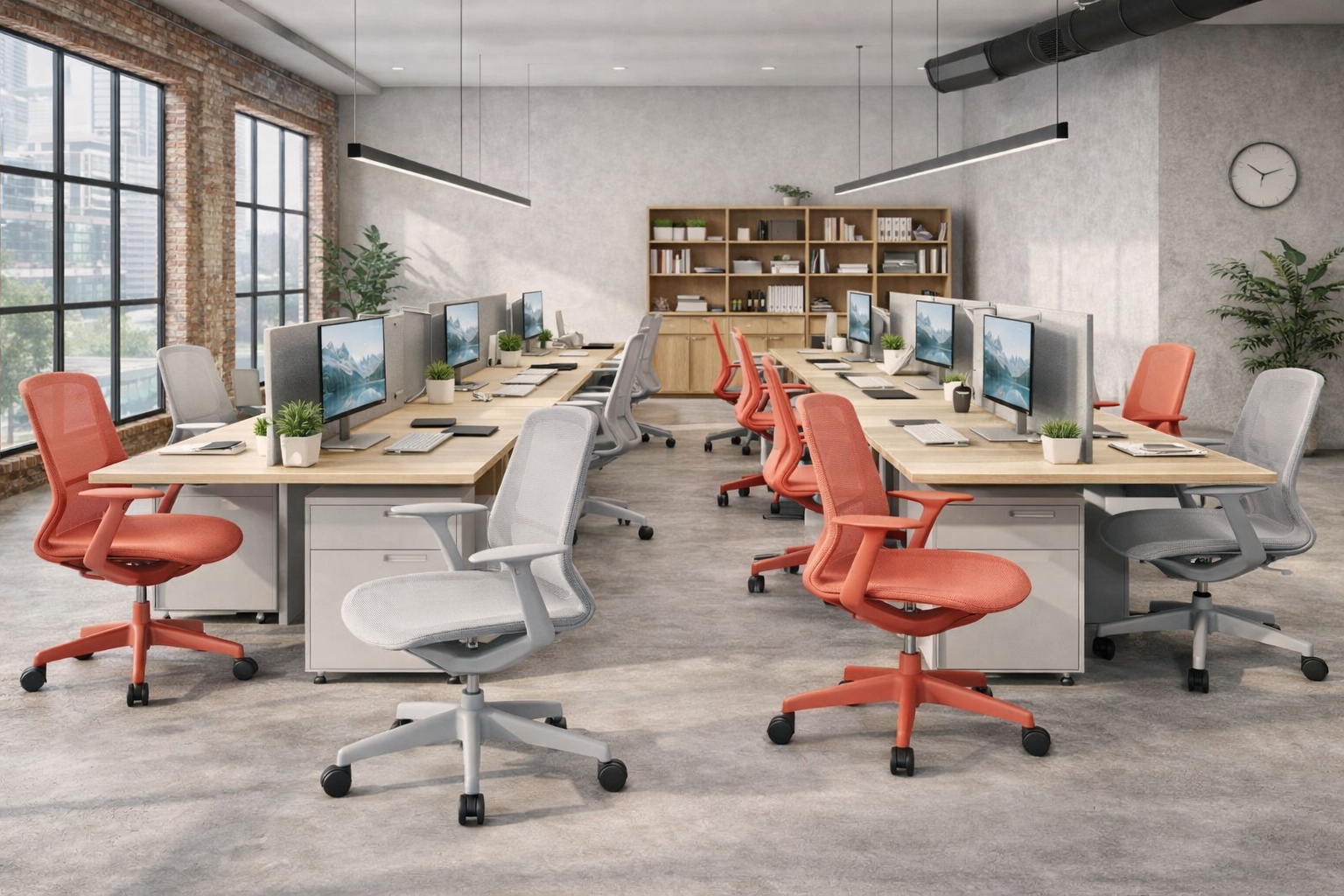 Offiho Silla de Escritorio Ergonómica Reclinable con Altura Ajustable, Modelo Rainbow OHE-101