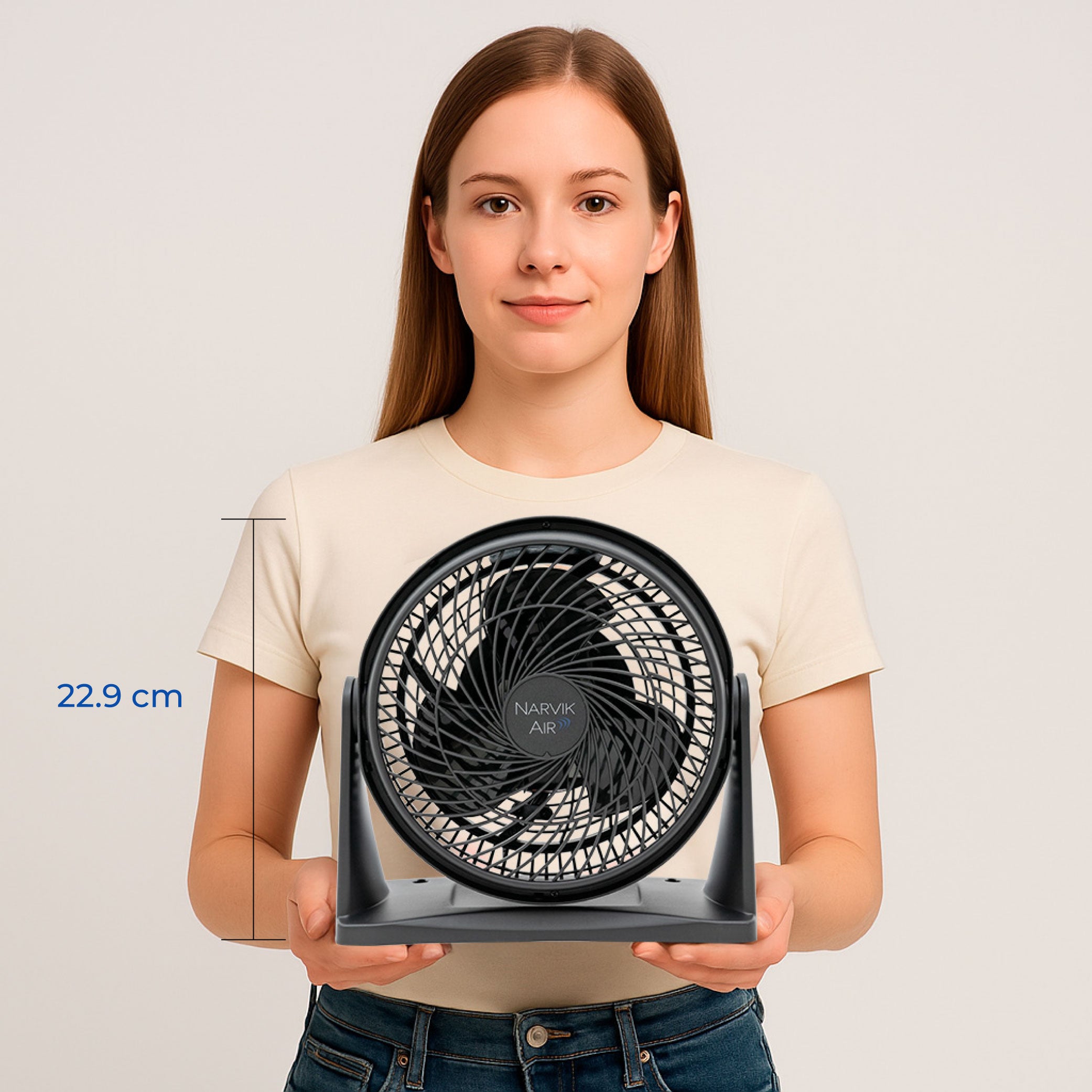 Narvik Ventilador de 9" 2 en 1: Piso y Pared  33W Silencioso con Aspas Plásticas, Modelo NA2009