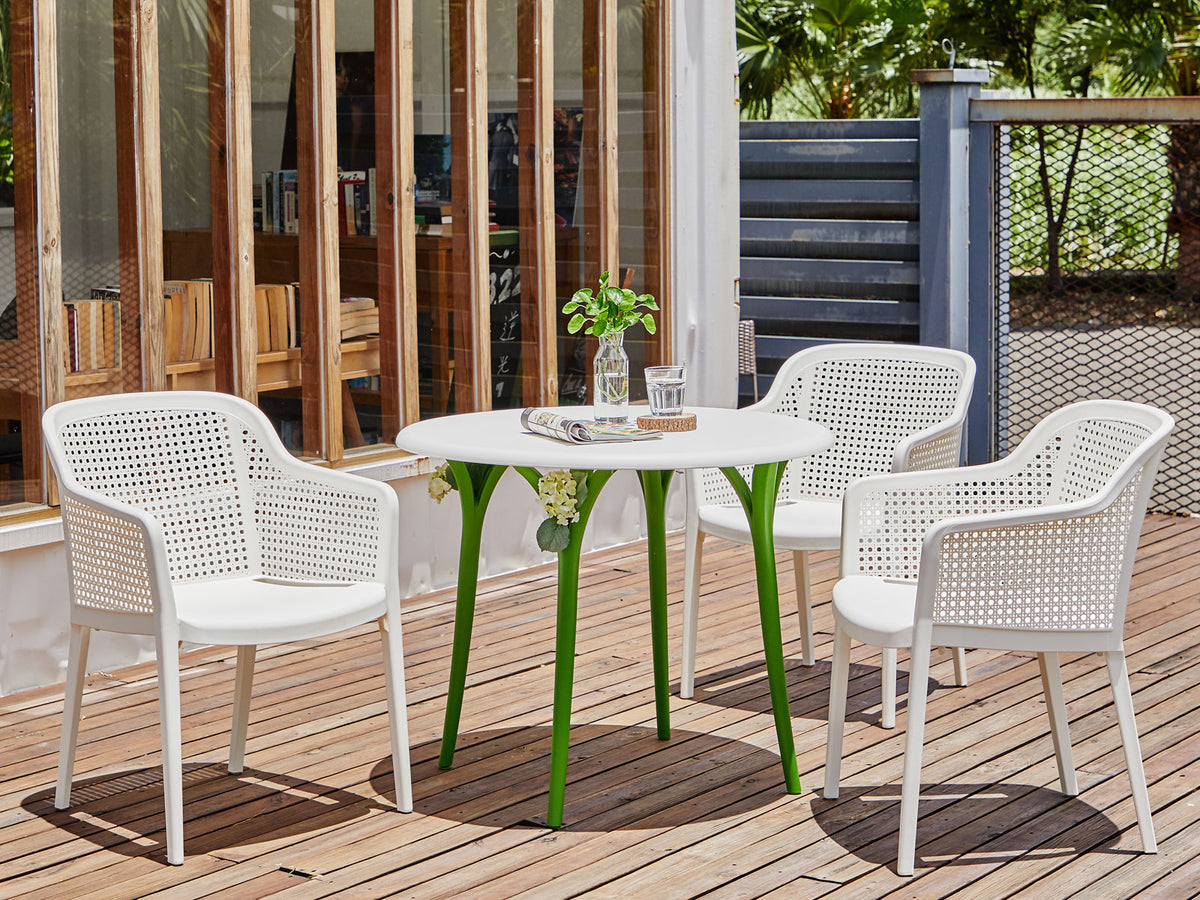 Lagoon Mesa de Comedor Apta para Interior y Exterior Techado, Modelo Chloe Garden 7097