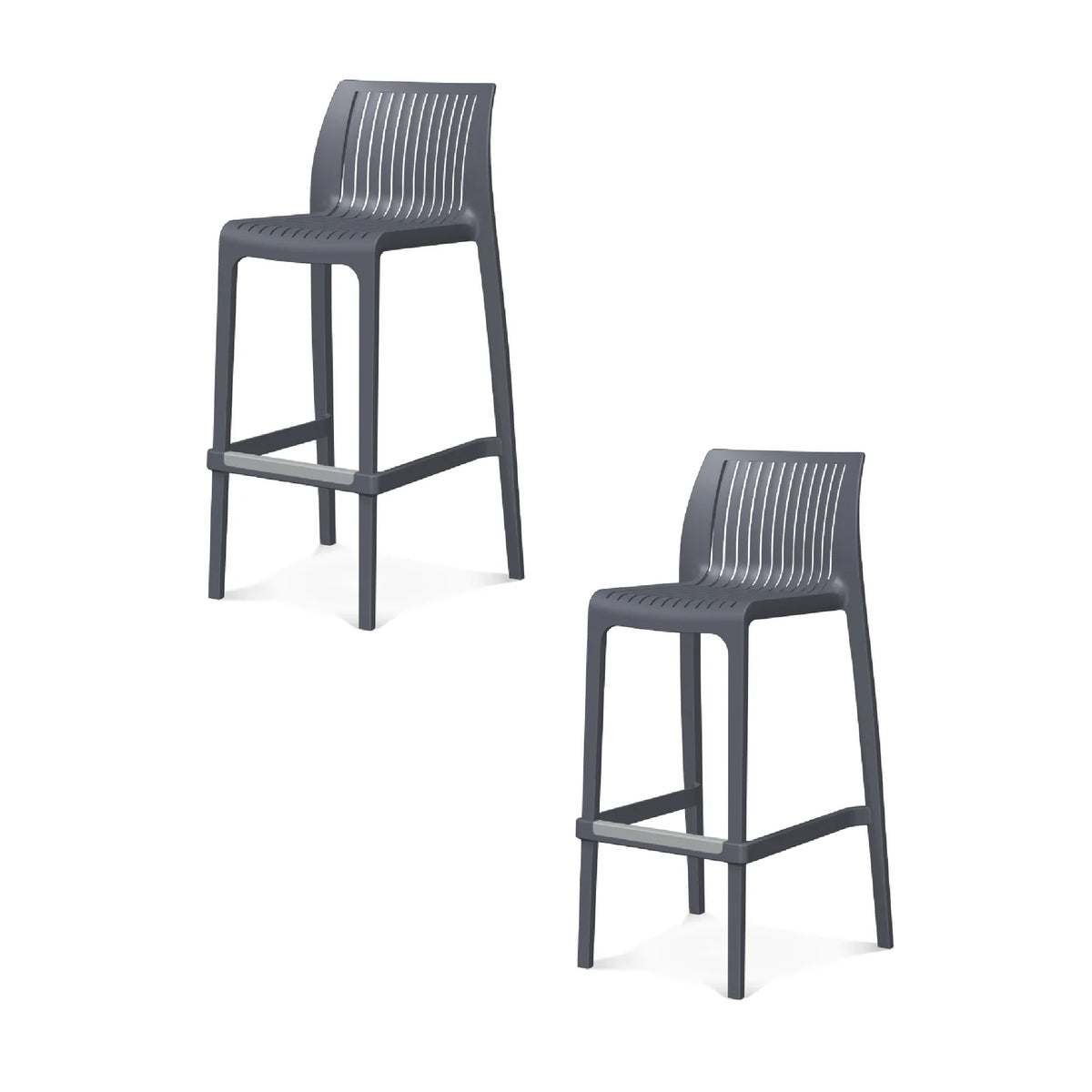 Lagoon Set de 2 Bancos de Barra en Varias Alturas Apto para Exterior e Interior con Protección UV, Modelo Milos 7203B
