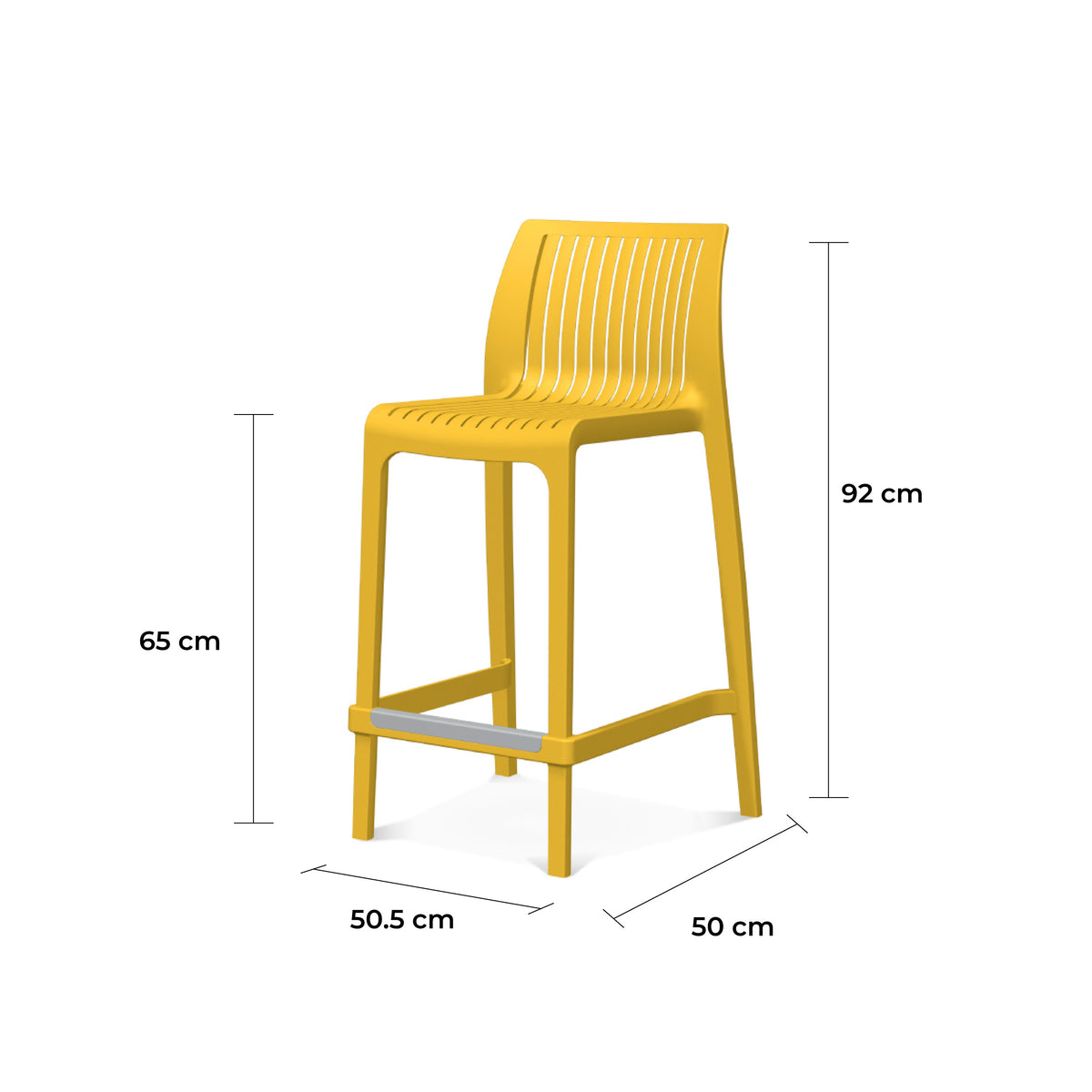 Lagoon Set de 2 Bancos de Barra en Varias Alturas Apto para Exterior e Interior con Protección UV, Modelo Milos 7203B