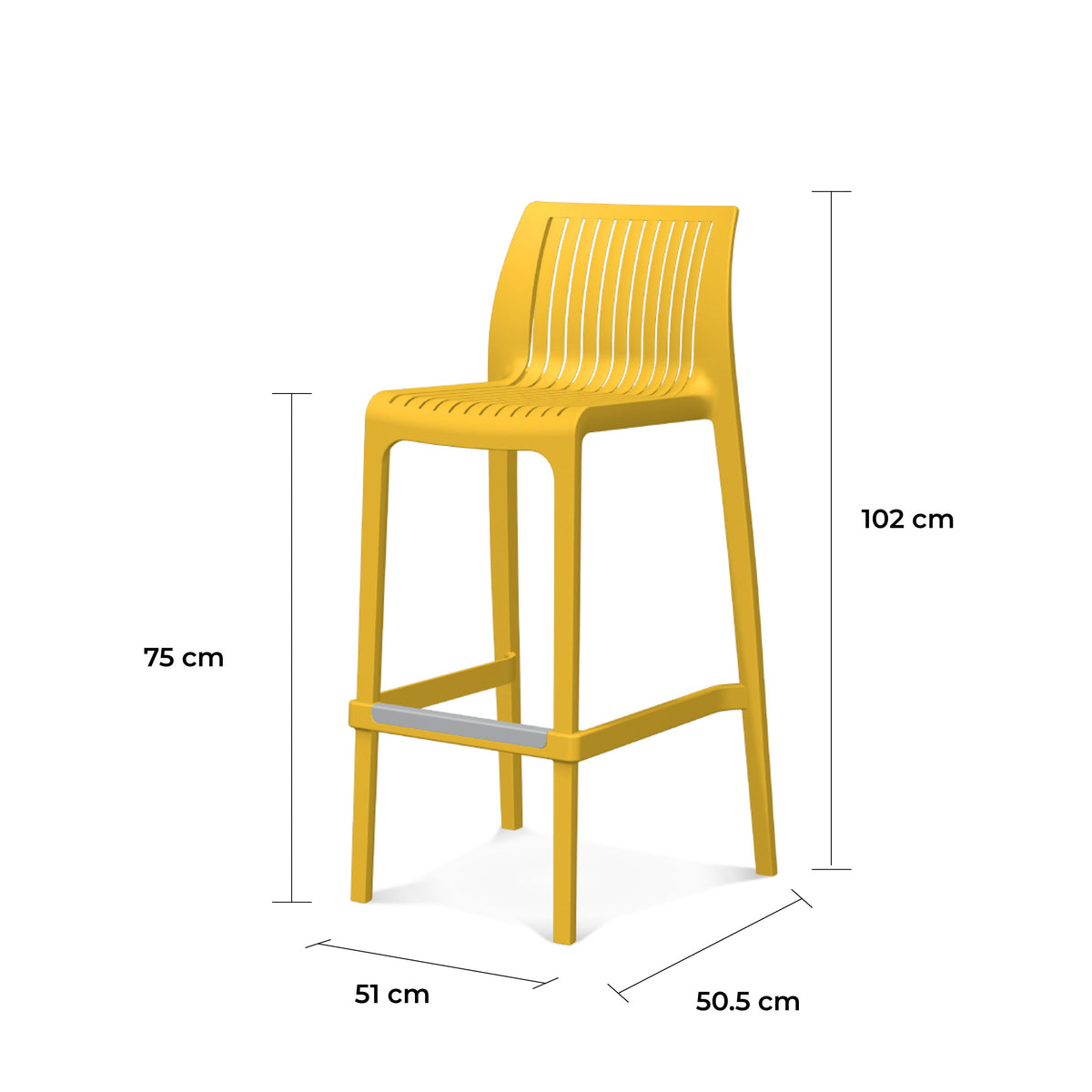Lagoon Set de 2 Bancos de Barra en Varias Alturas Apto para Exterior e Interior con Protección UV, Modelo Milos 7203B