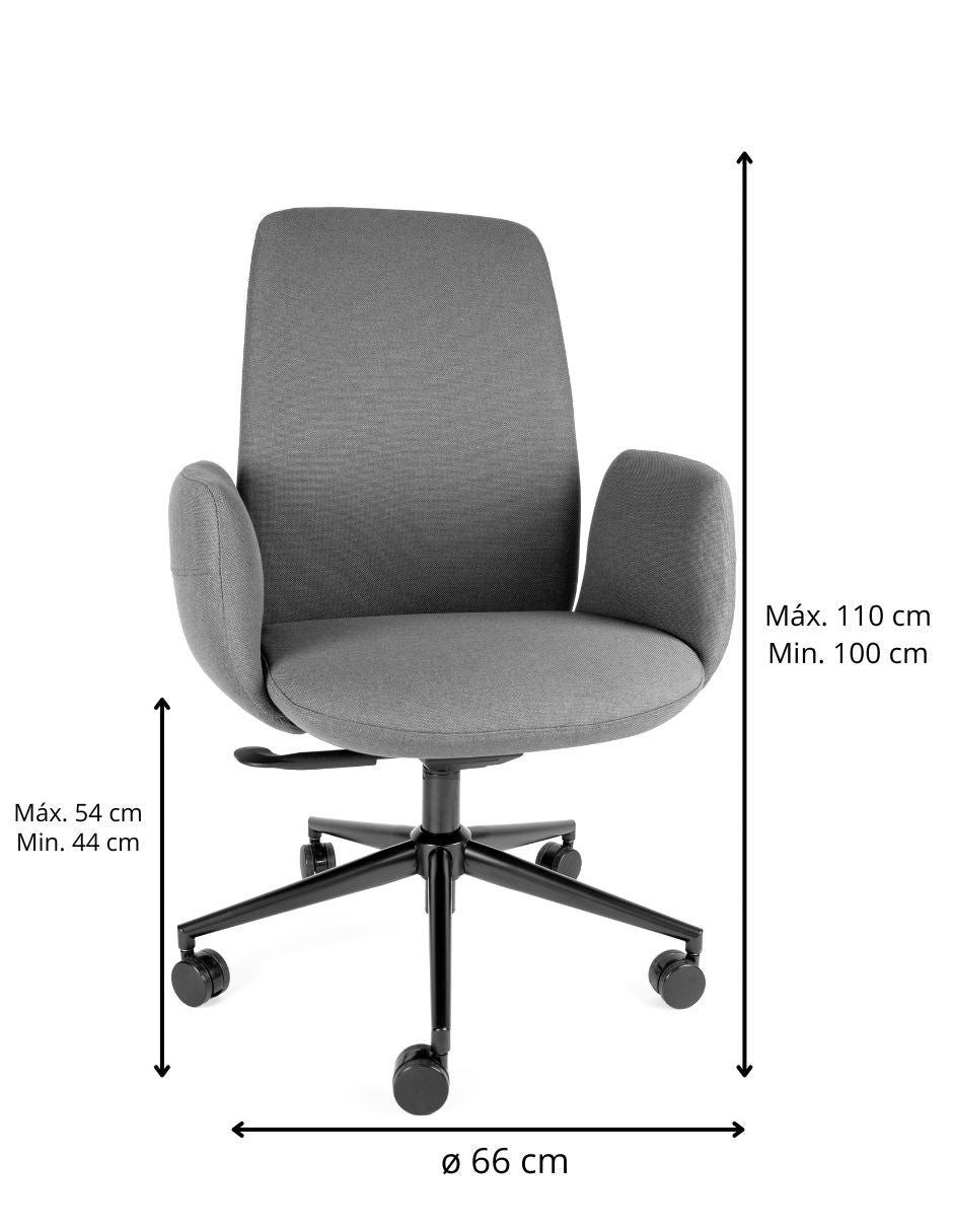 Offiho Black Silla de Oficina /Sillón Ejecutivo Ergonómico con Altura Ajustable, Modelo OHE135Plus-YODO