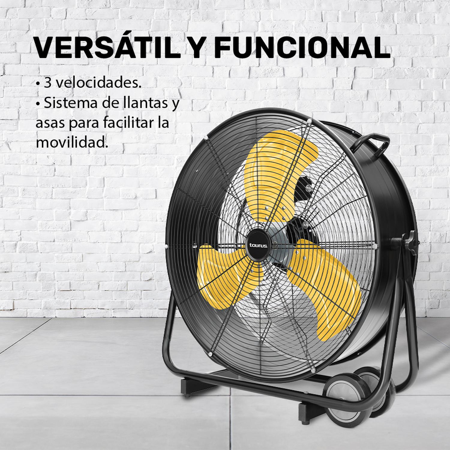 Taurus Ventilador  de 24" Piso, Tipo Tambor Aspas Metalicas Industrial, Modelo Colossal