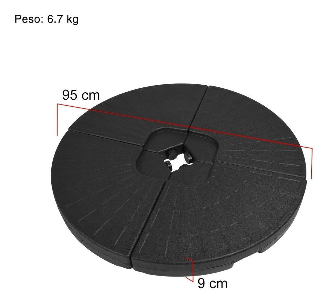 Contrapeso Modulable / Base Para Sombrilla Apta para Modelos Naterial, Modelo BASOM95