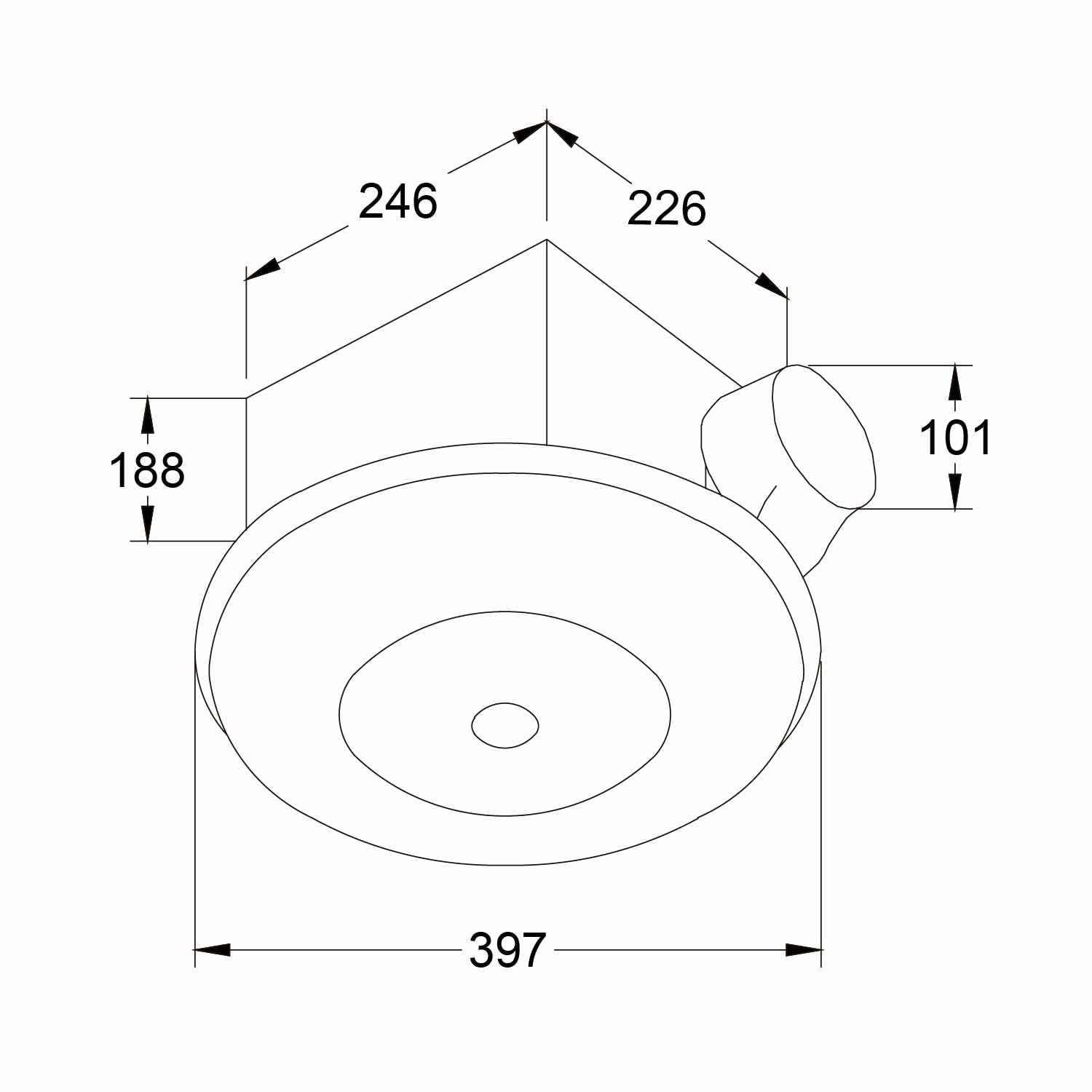 Estevez Extractor de Aire con Luz y Luz Piloto 4", Modelo 90067