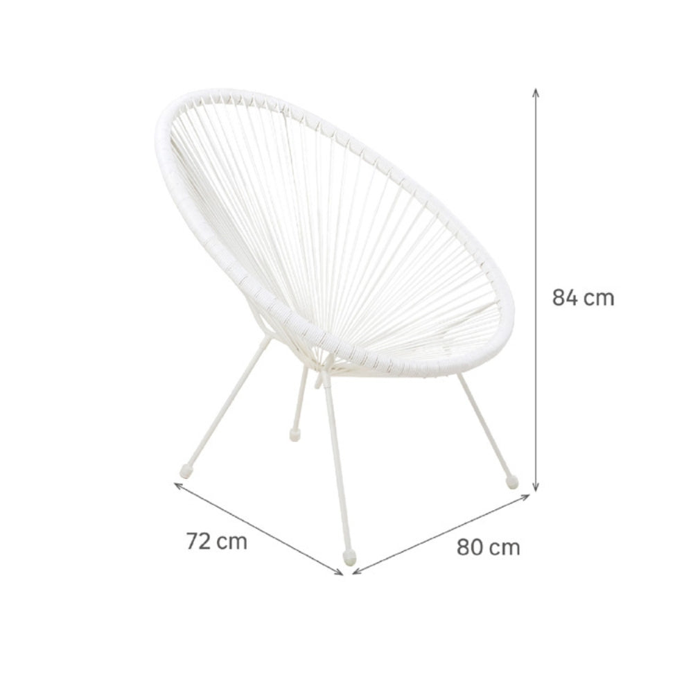 Naterial Silla de Jardín Ratán / Mimbre Sintético con estructura de Acero Apilable para Exterior, Modelo Acapulco II