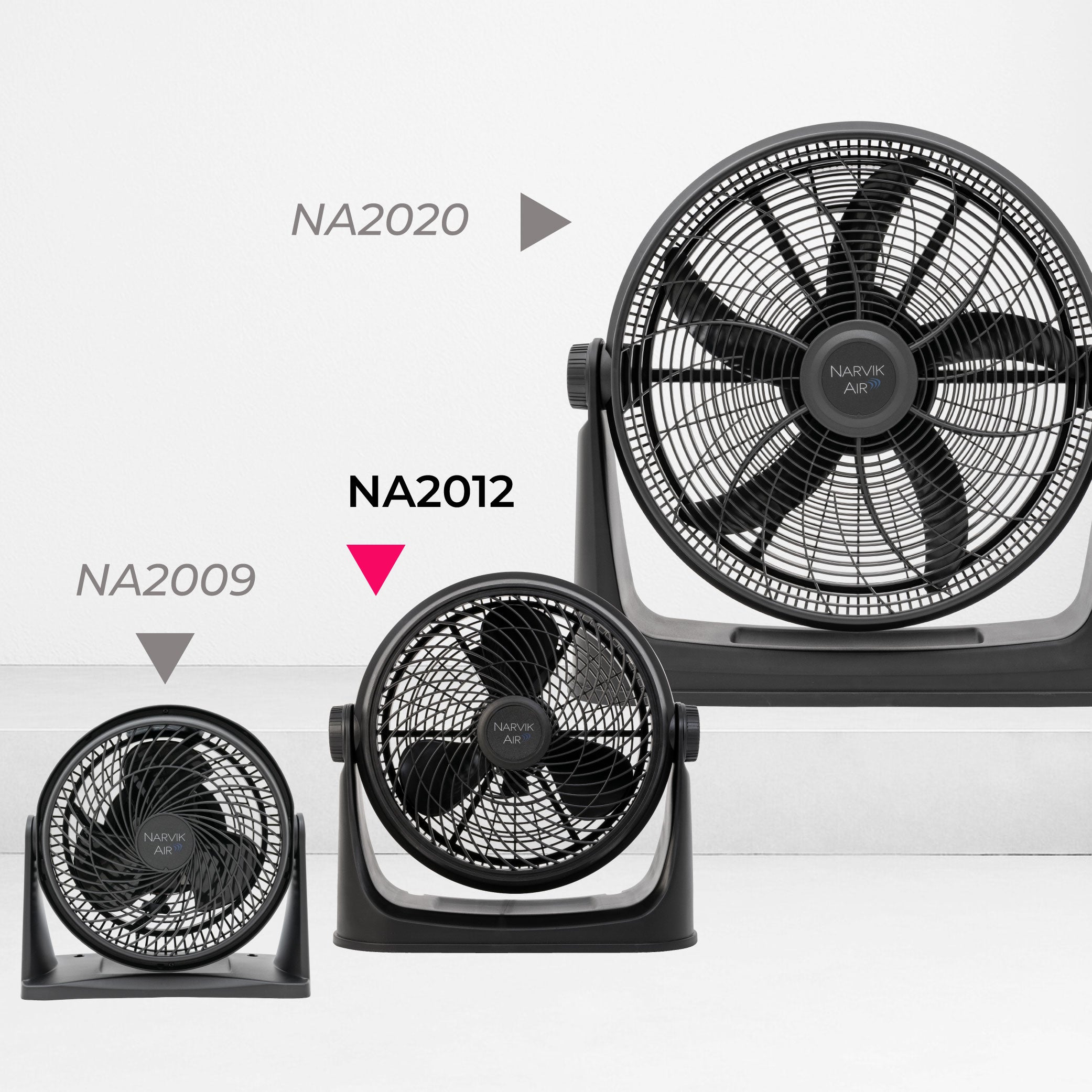 Narvik Ventilador de 12" 2 en 1: Piso y Pared 88W Silencioso con Aspas Plásticas, Modelo NA2012
