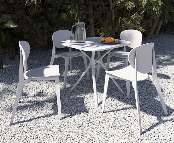 Offiho Set de 4 Sillas Para Restaurante Resistentes Para Exterior e Interior con Protección UV, Modelo TEKSI OHV-19