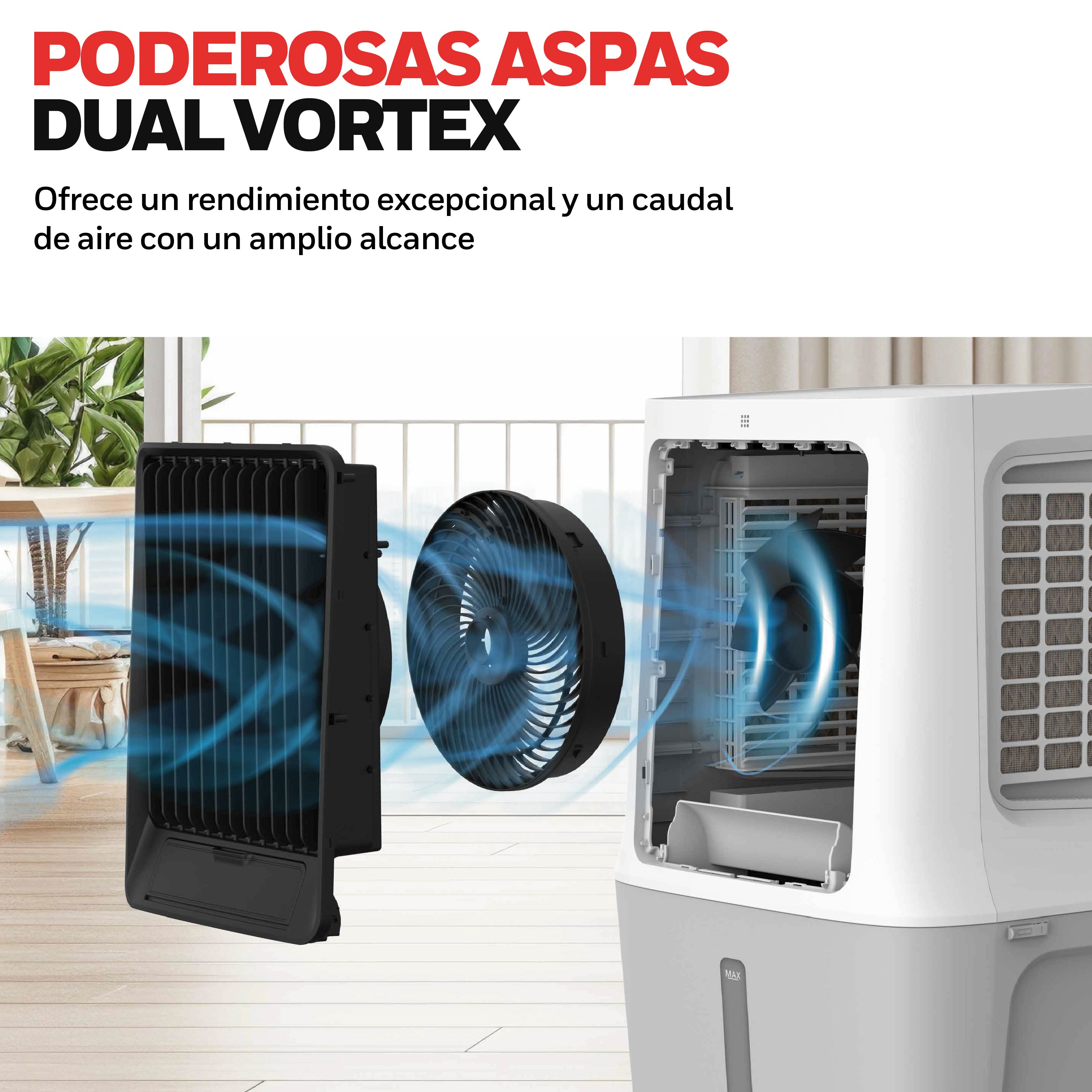 Honeywell Enfriador 42L Aspas Vortex 398CFM 7m, Modelo CL42HE