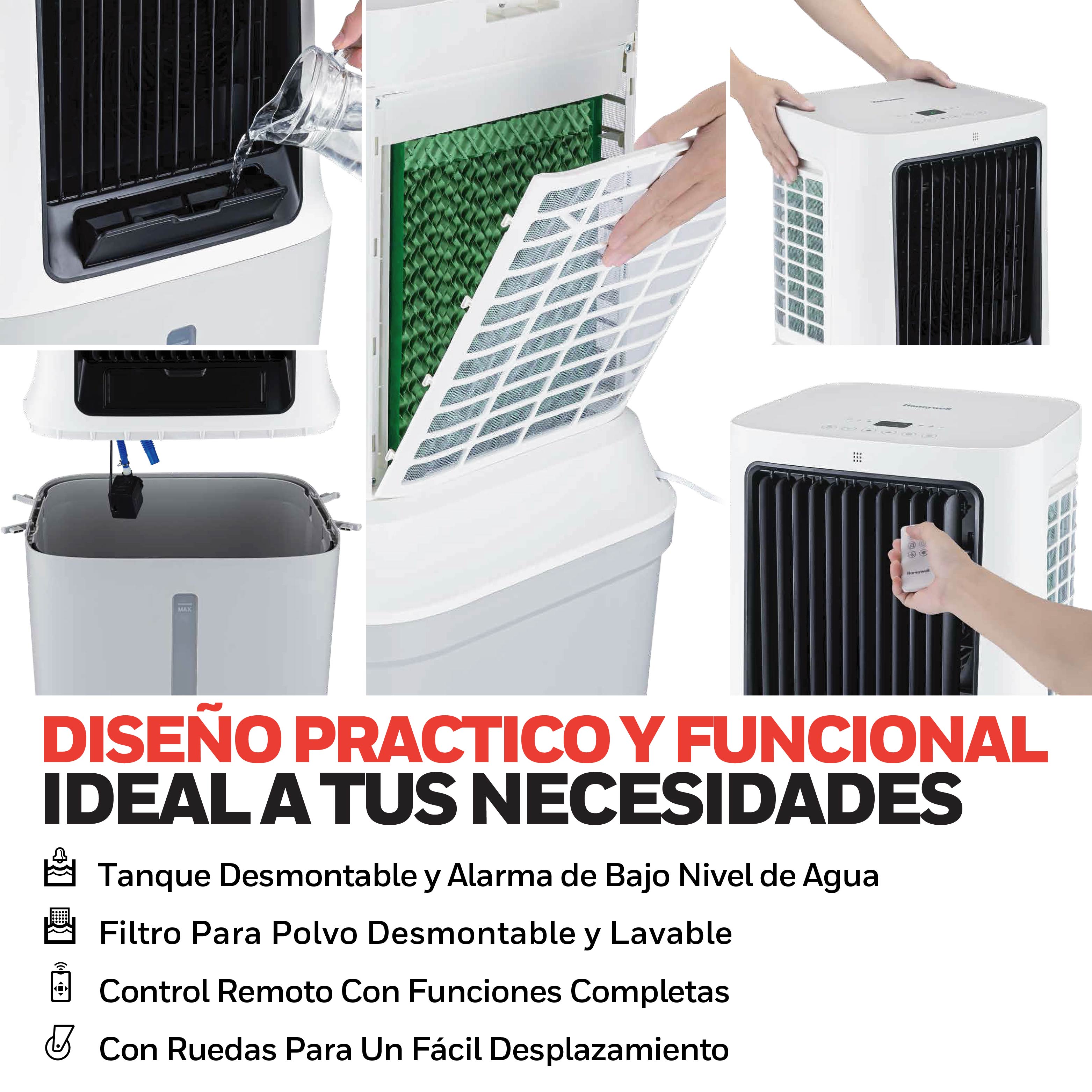 Honeywell Enfriador 42L Aspas Vortex 398CFM 7m, Modelo CL42HE