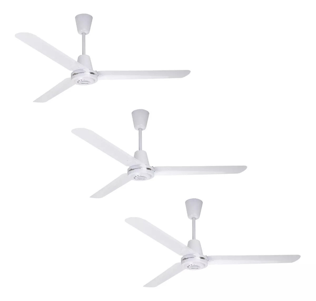 Copacabana ll Pack de 3 Ventiladores de Techo 56" Aspas de Lámina con Control de Pared Apto para Exterior