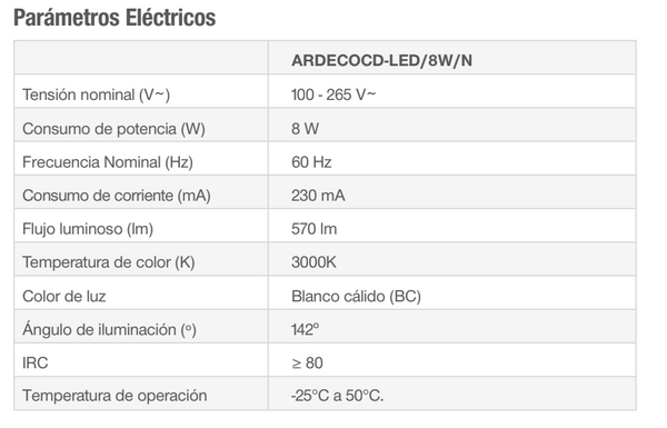 Ipsa Luminaria Decorativa para Muro LED, Modelo ARDECOCD-LED/8W