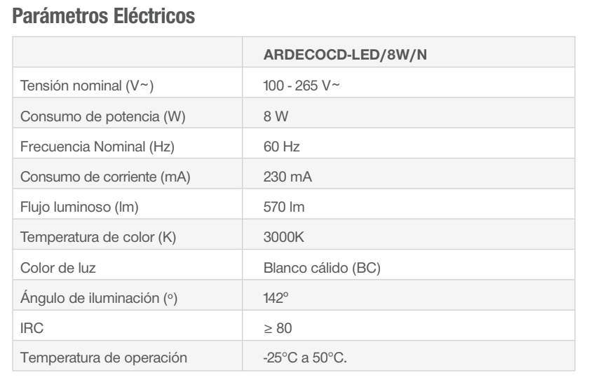 Ipsa Luminaria Decorativa para Muro LED, Modelo ARDECOCD-LED/8W