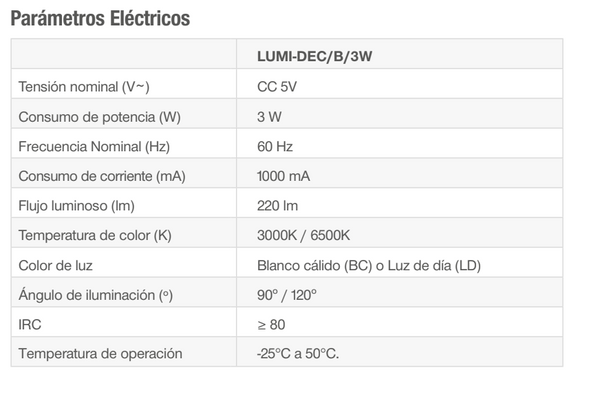 Ipsa Luminario LED Recargable, Modelo LUMI-DEC/B/3W