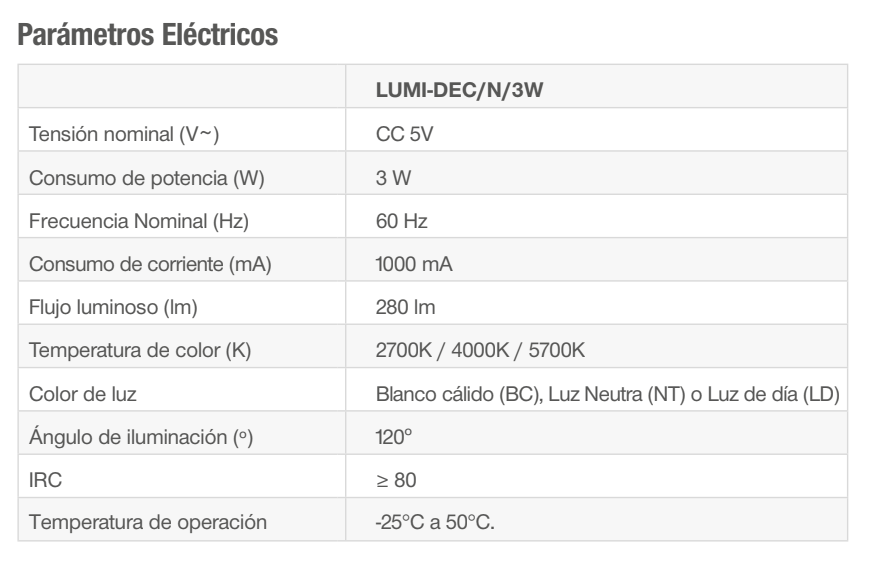 Ipsa Luminario LED Recargable, Modelo LUMI-DEC/N/3W