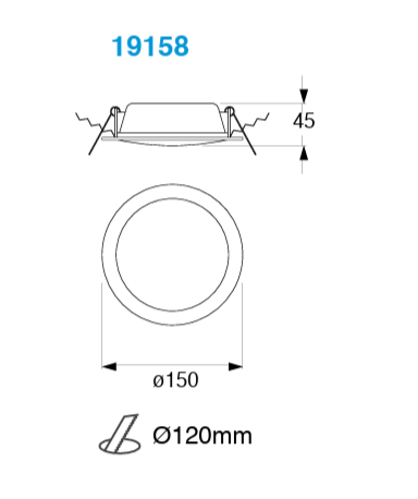 Estevez Panel LED Empotrable Slim 12W Dimmable CCT Switch Ø150 mm, Modelo 19158-0-CCT