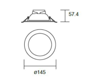 Estevez Foco LED Empotrable 11W 6500K / 3000K Ø145 mm  Praktik, Modelo 19432-0