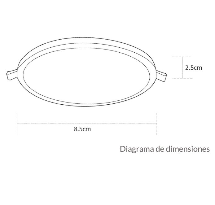 Estevez Luminaria LED Flat Deco CCT Empotrable 6W Ø85mm con Selector de Color, Modelo 39121-0-CCT