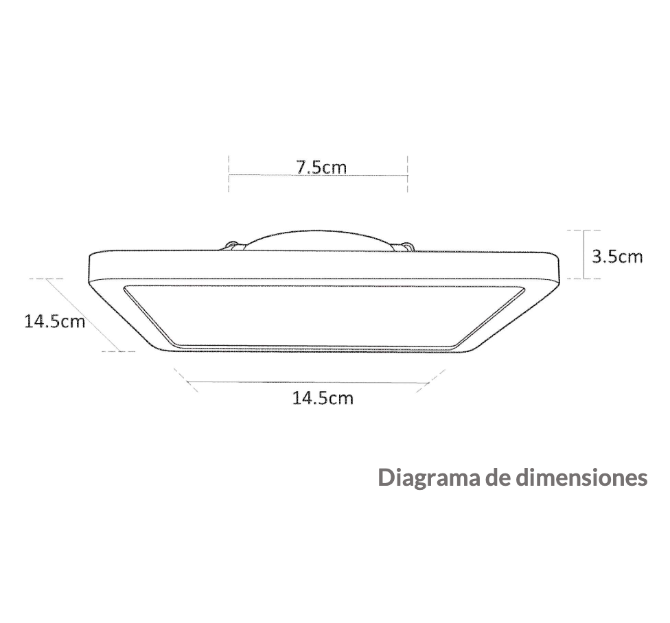 Estevez Luminaria LED Flat Deco Square CCT Empotrable 12W 145x145mm con Selector de Color
, Modelo 39922-0-CCT