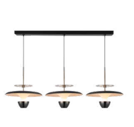 Estevez Luminaria Decorativa LED Colgante 3 Luces ISIS 21W 3000K Negro, Modelo 19543-2-WW