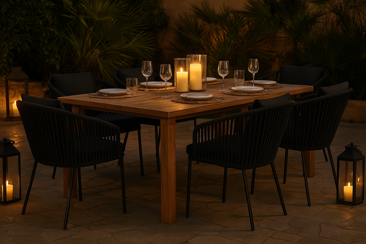 Silla de Jardín para Exterior Tejida con Cojín Incluido, Modelo Tulum