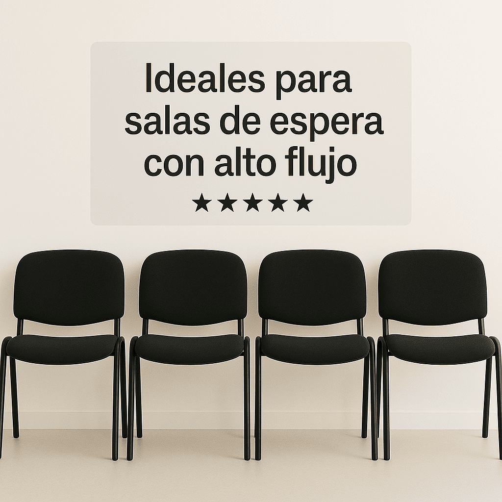 Offiho Set de 4 Sillas de Oficina para Visita Tapiz Personalizable con Estructura de Acero, Modelo ECOVISITA