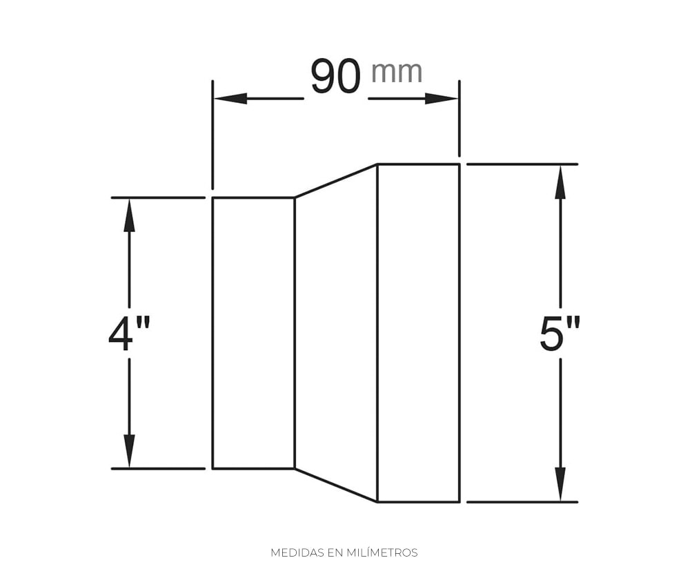 Estevez Reductor de Ducto de Extractor de 5" a 4”, Modelo 005-4