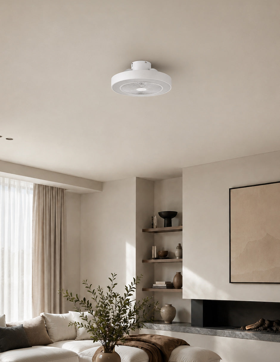 Ipsa Ventilador de Techo Moderno de 20" con Luz y Control Remoto Sin Aspas, Modelo Dubai