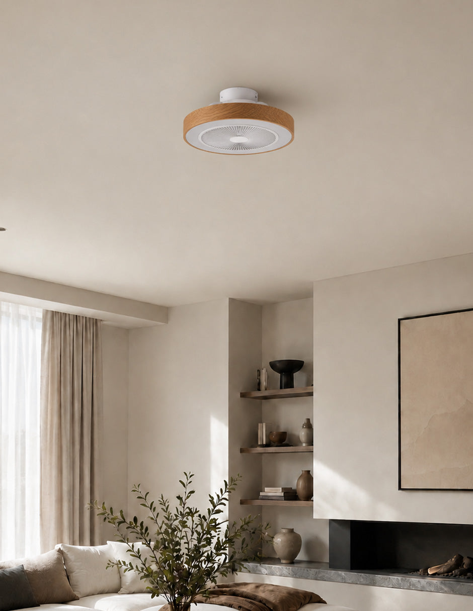 Ipsa Ventilador de Techo Moderno de 20" con Luz y Control Remoto Sin Aspas, Modelo Dubai