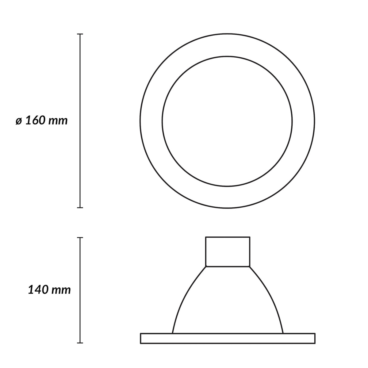Estevez Luminario Empotrable Praktik Glass 8 Cm E26 Con Lámpara 9W, Modelo 19508-0